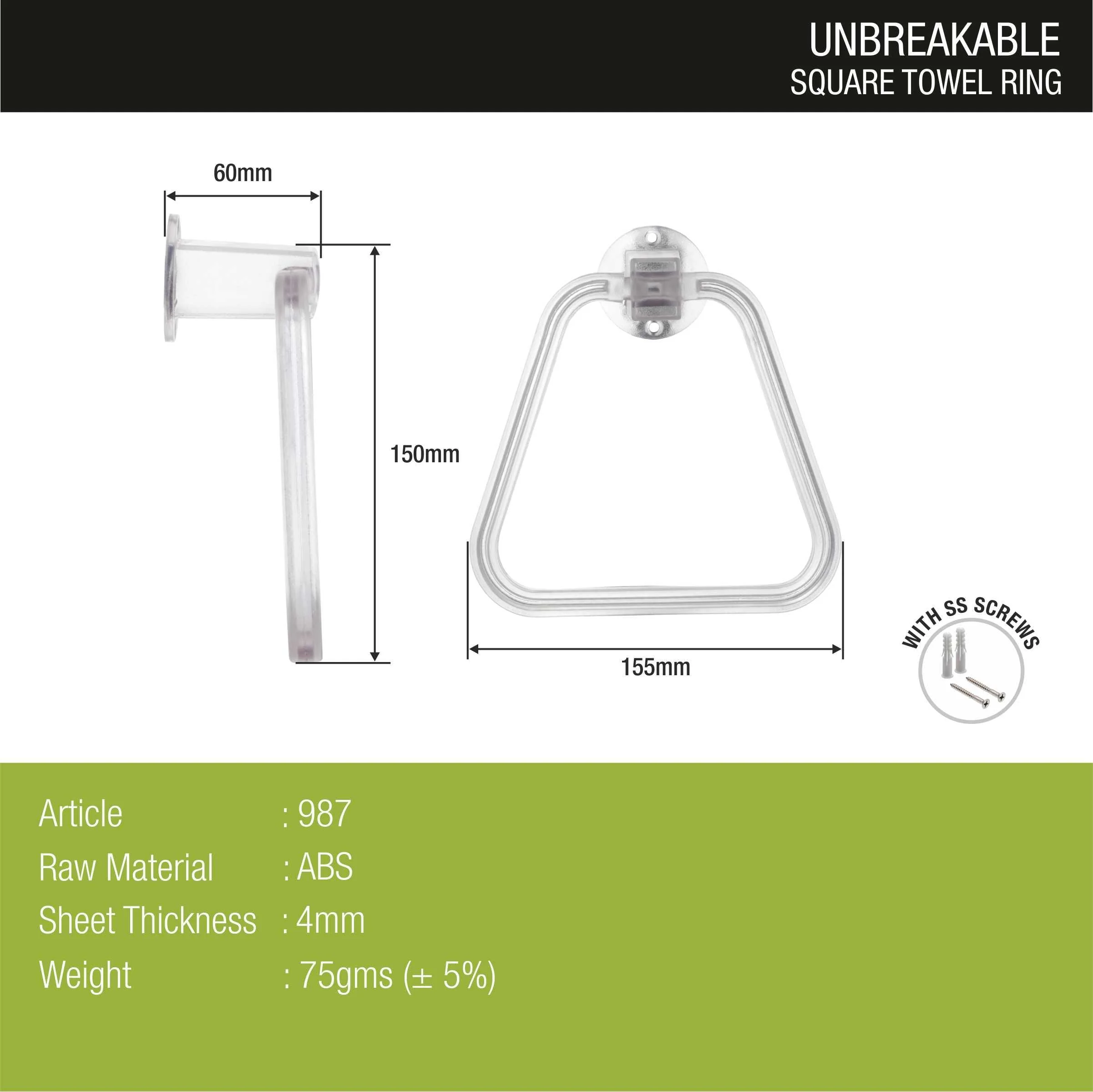 ABS Square Towel Ring - LIPKA - Image 3