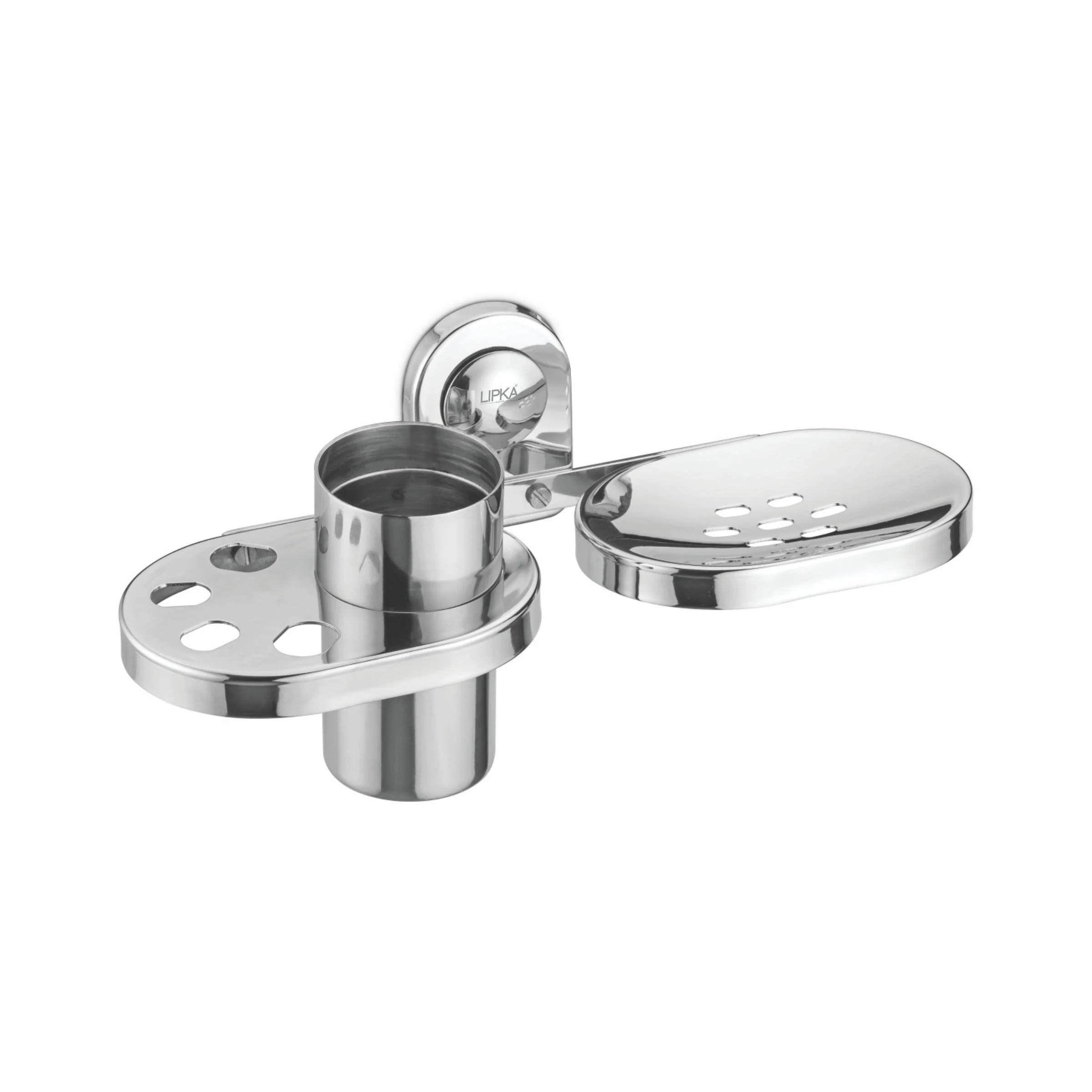 Alma Soap Dish with Tumbler Holder (304-SS) - LIPKA