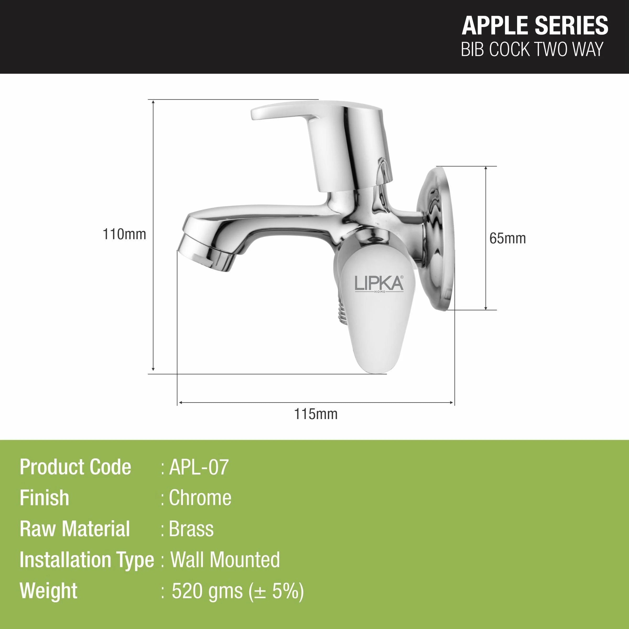 Apple Two Way Bib Tap Faucet (Double Handle) - LIPKA - Image 2