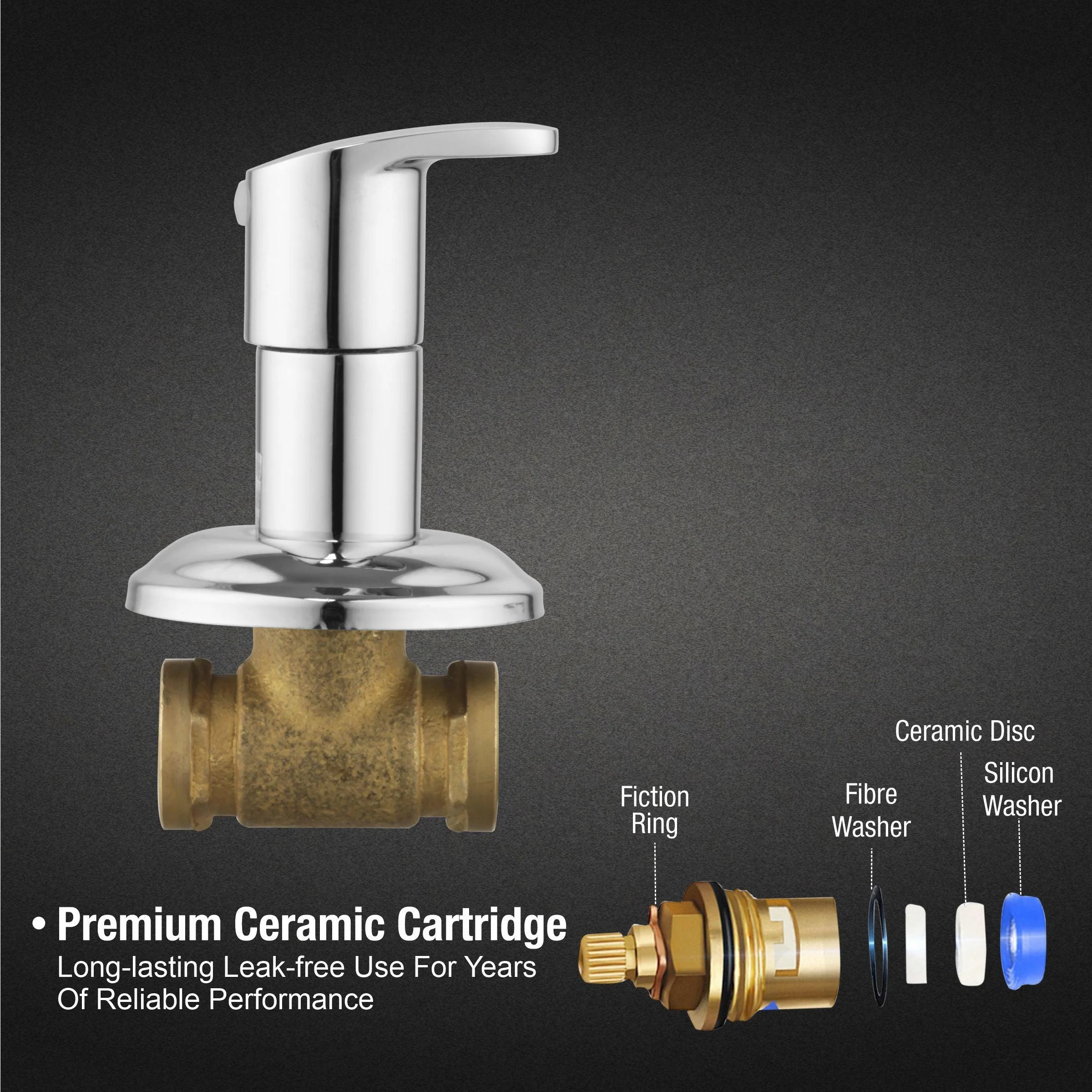 Apple Concealed Stop Valve (20mm) Brass Faucet - LIPKA - Image 3