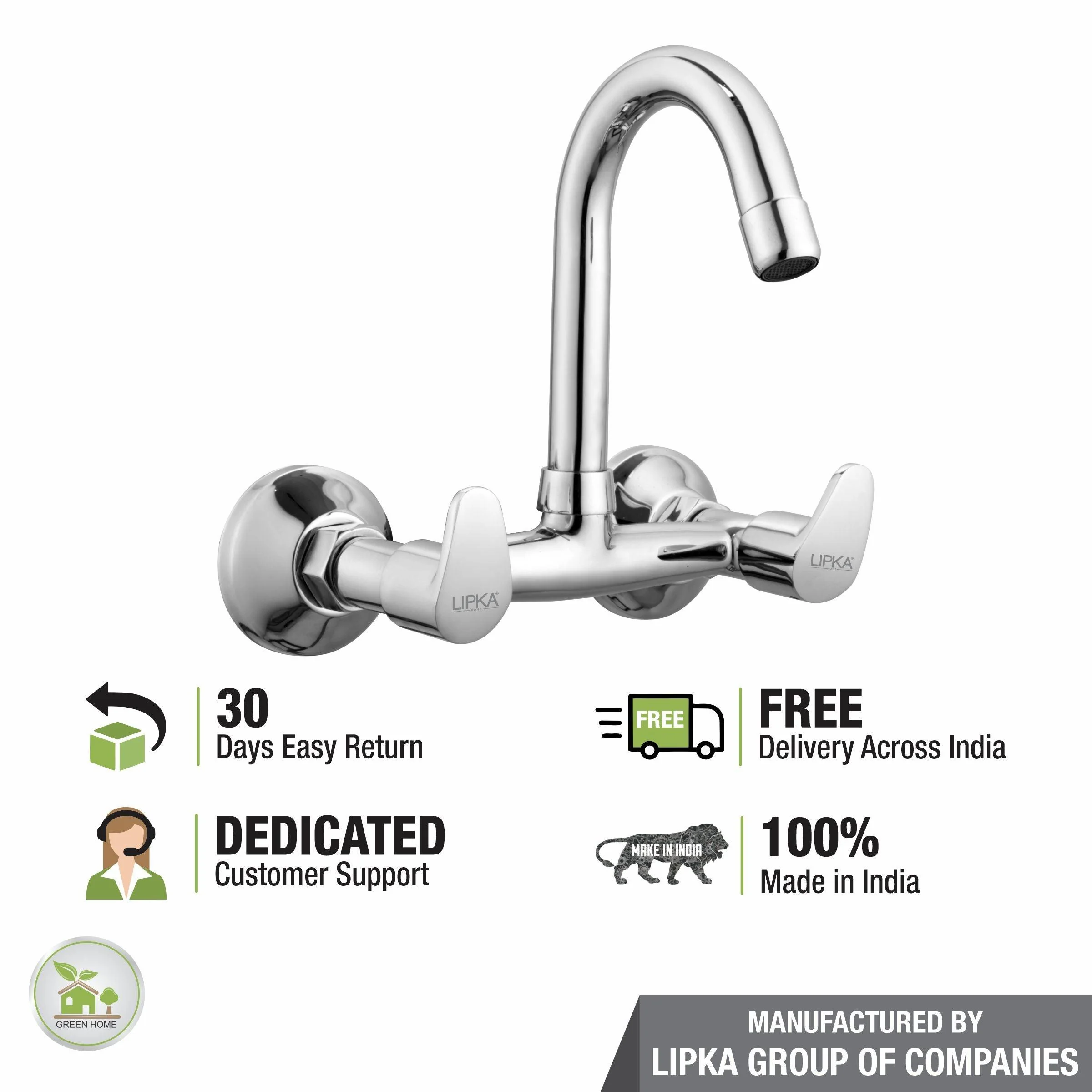 Apple Sink Mixer Brass Faucet with Round Swivel Spout (12 Inches) - LIPKA - Image 6