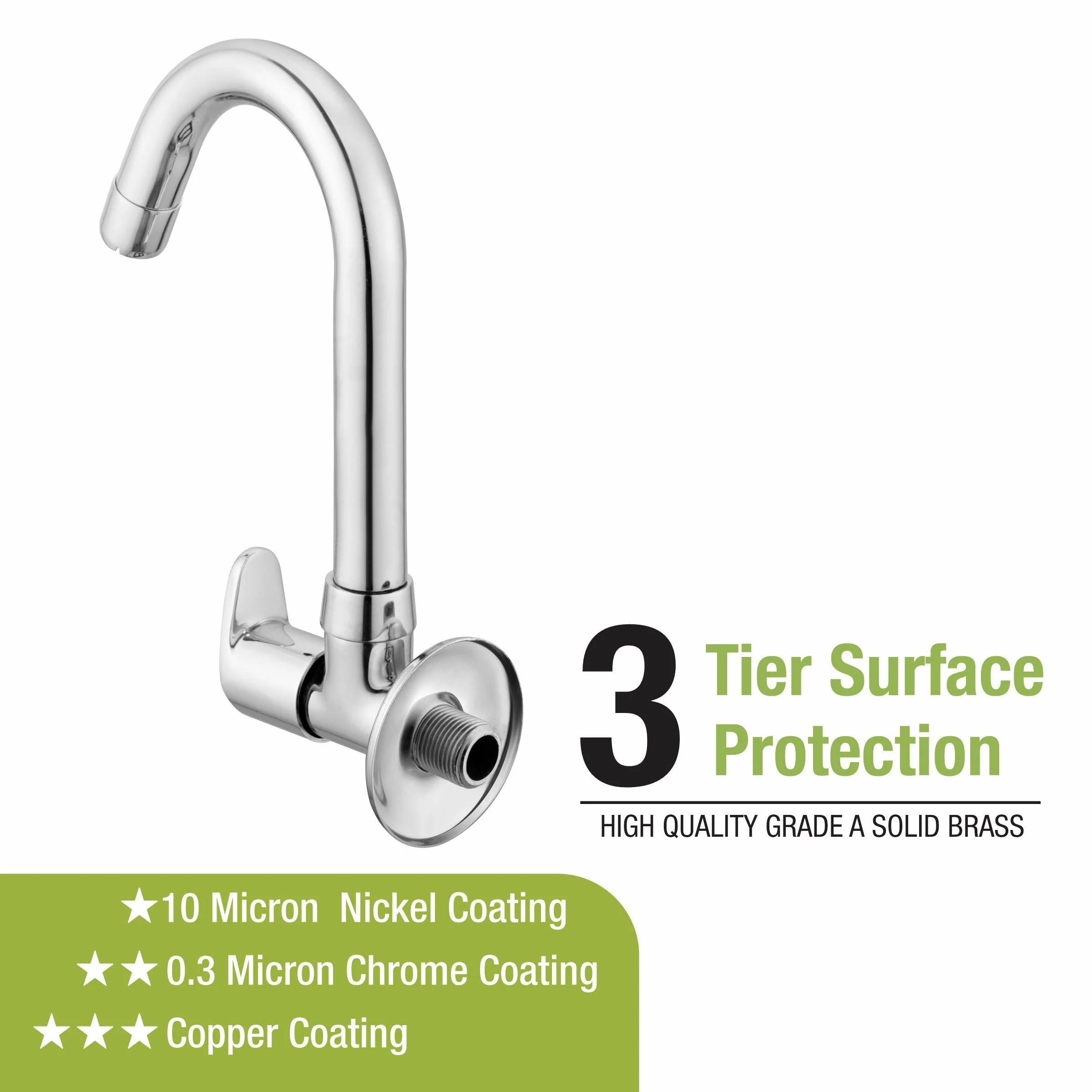 Apple Sink Tap Brass Faucet with Round Swivel Spout (15 Inches) - LIPKA - Image 4