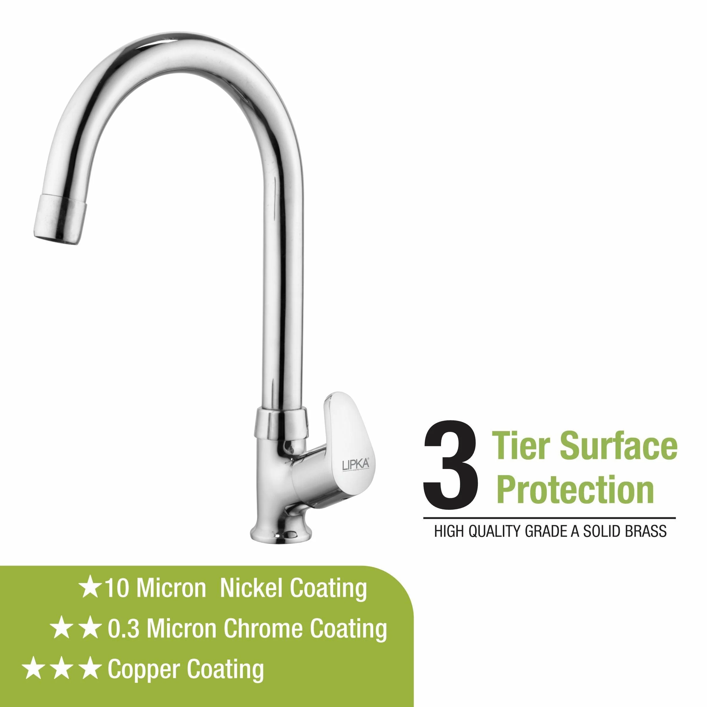 Apple Swan Neck Brass Faucet with Round Swivel Spout (15 Inches) - LIPKA - Image 4