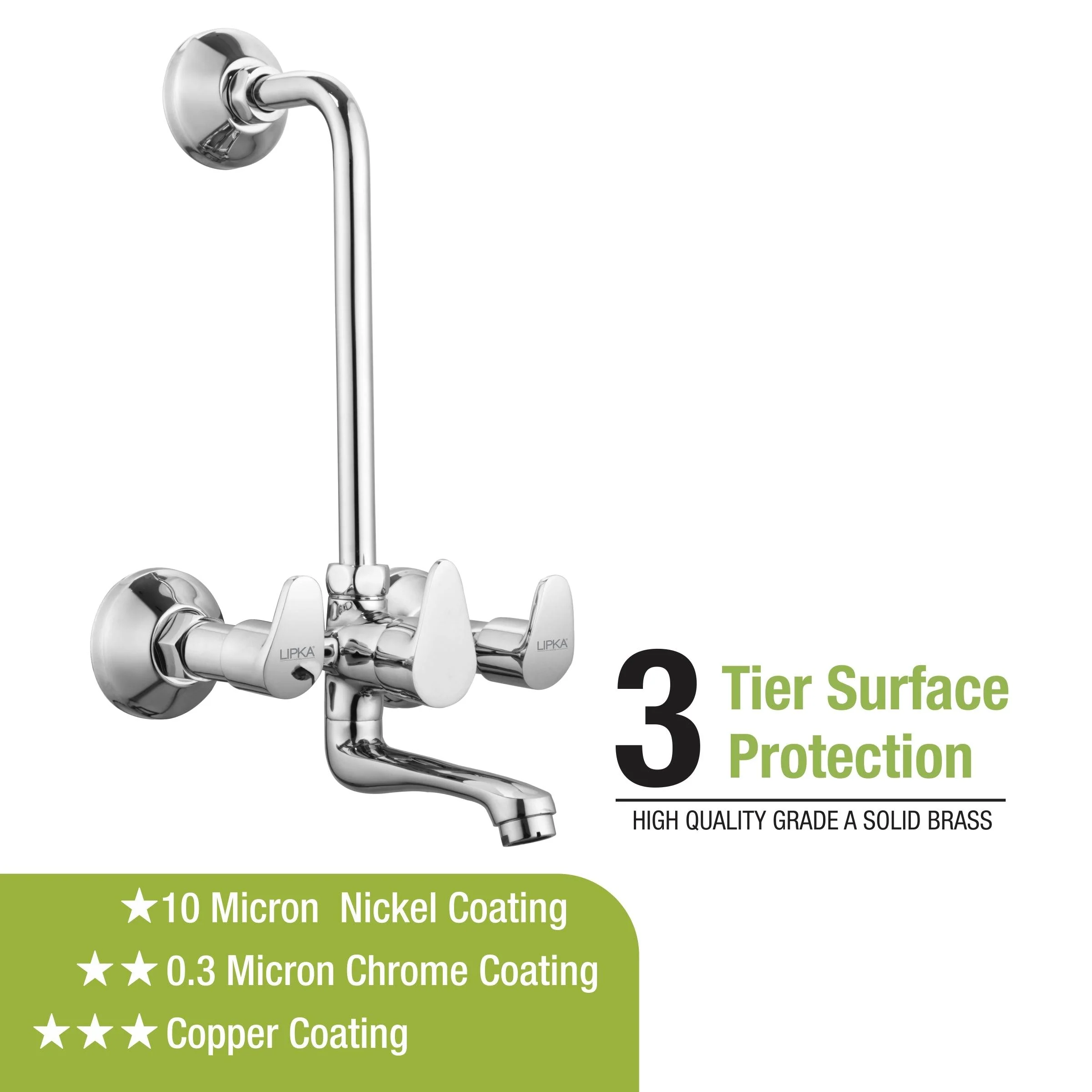 Apple Wall Mixer Brass Faucet with L Bend - LIPKA - Image 4