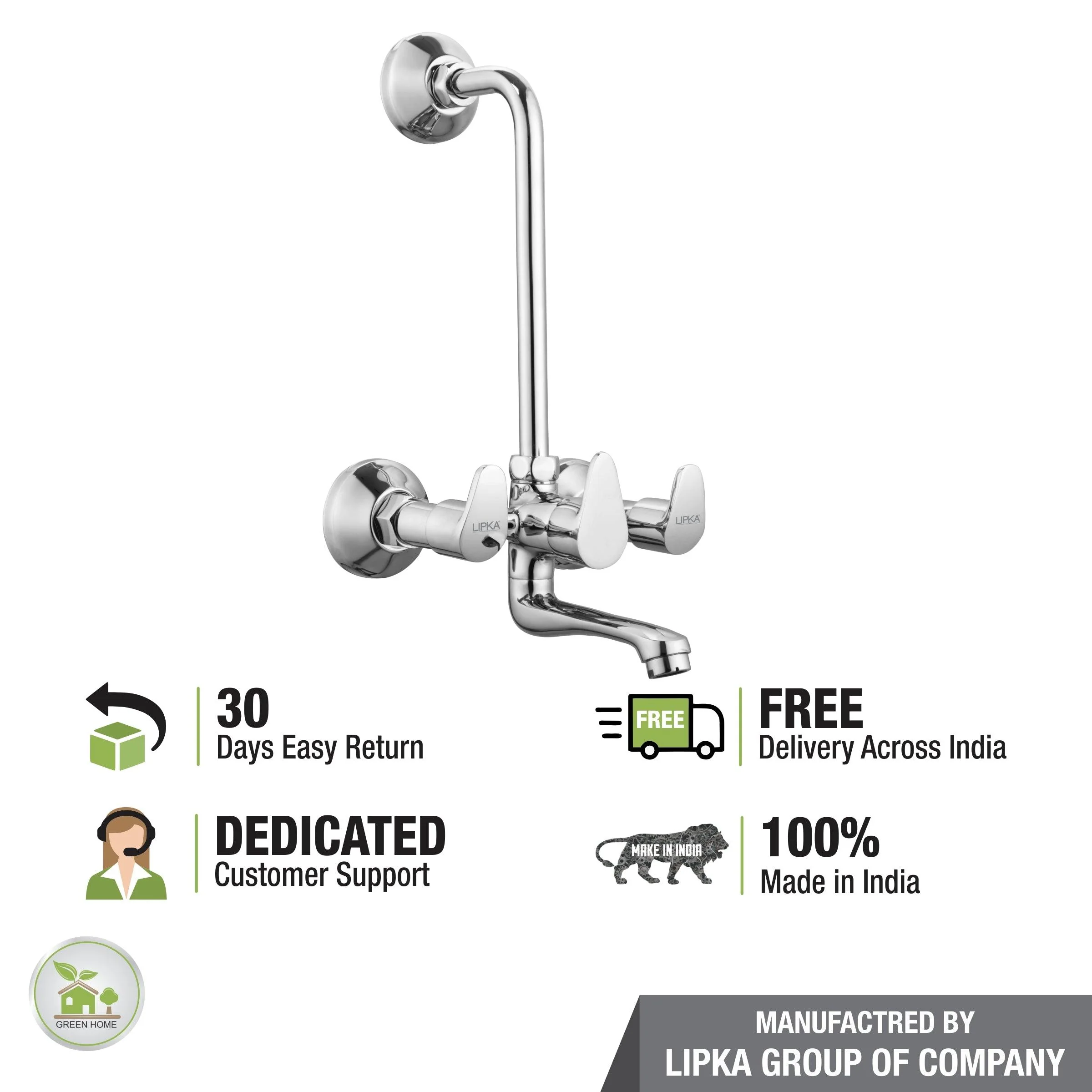 Apple Wall Mixer Brass Faucet with L Bend - LIPKA - Image 6