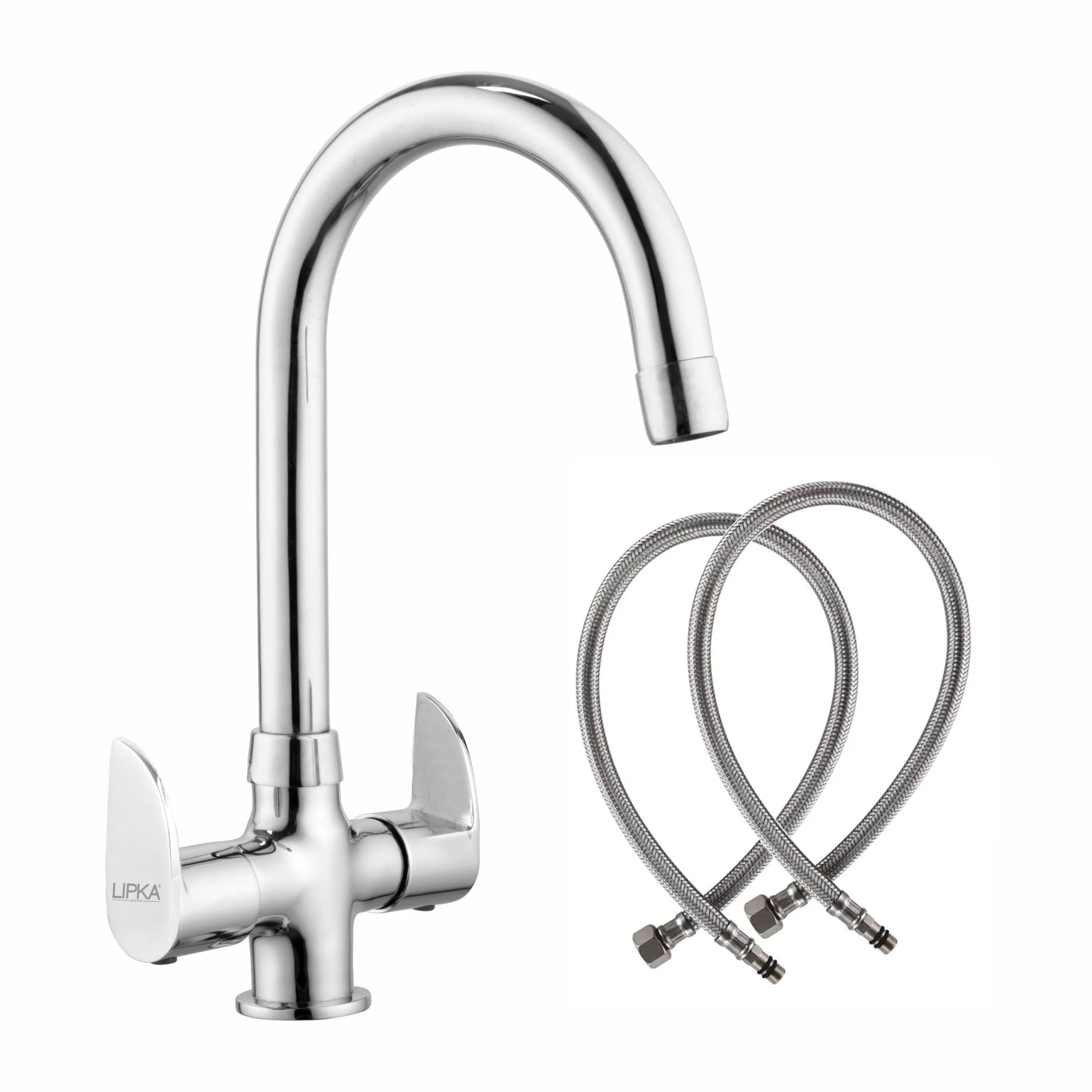 Arise Centre Hole Basin Mixer Brass Faucet with Round Swivel Spout (15 Inches) - LIPKA