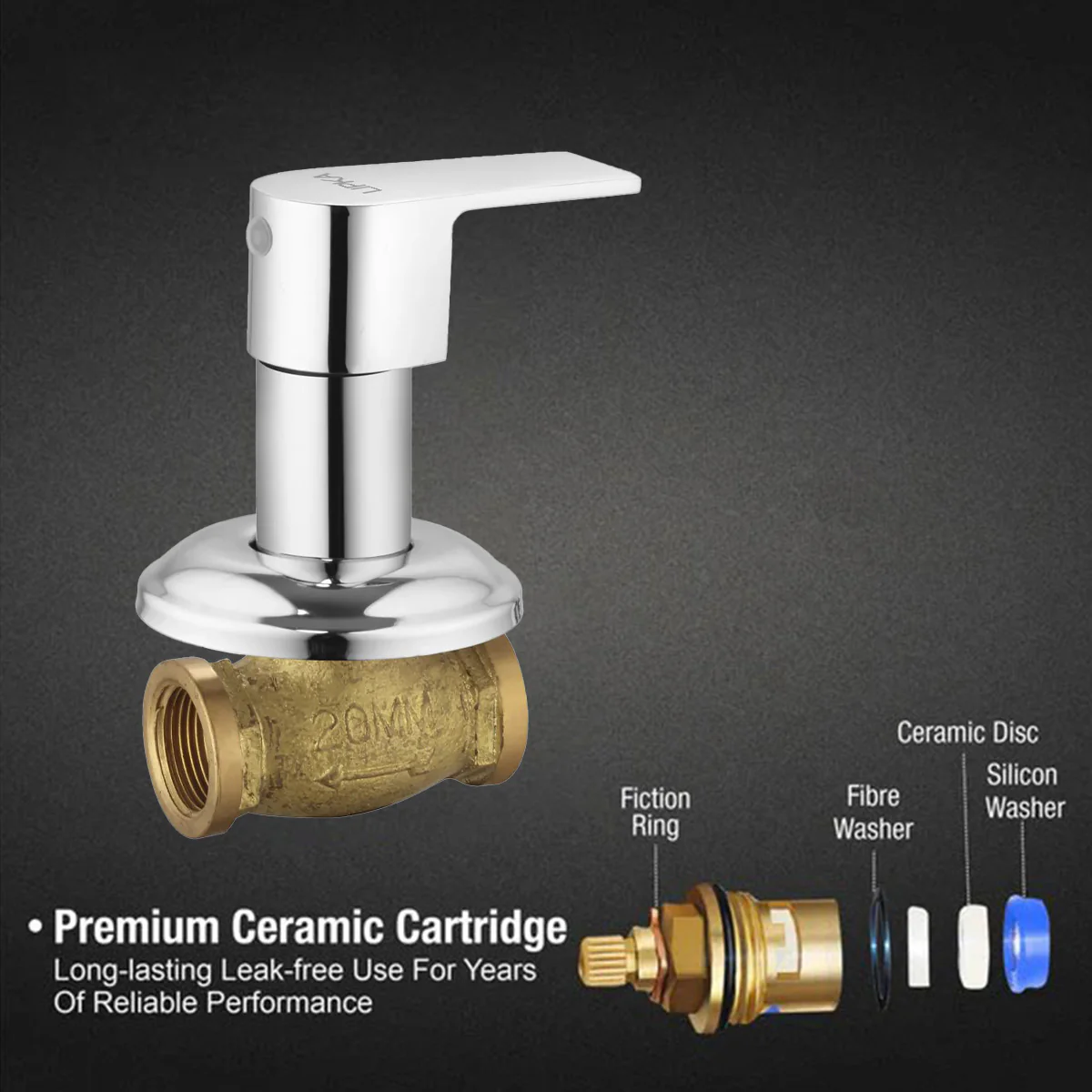 Arise Concealed Stop Valve 20mm Brass Faucet - LIPKA - Image 3