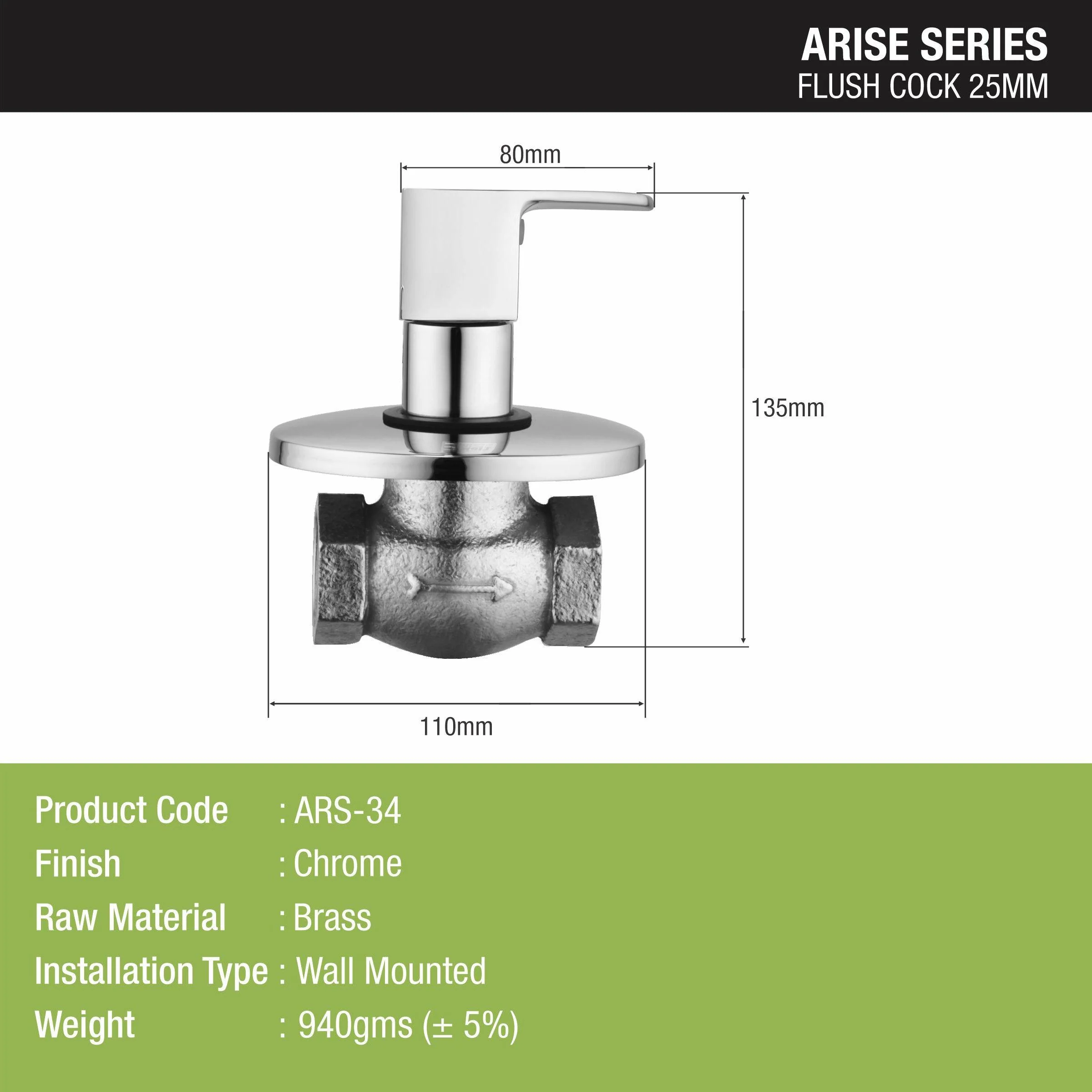 Arise Flush Cock 25mm Brass Faucet - LIPKA - Image 2