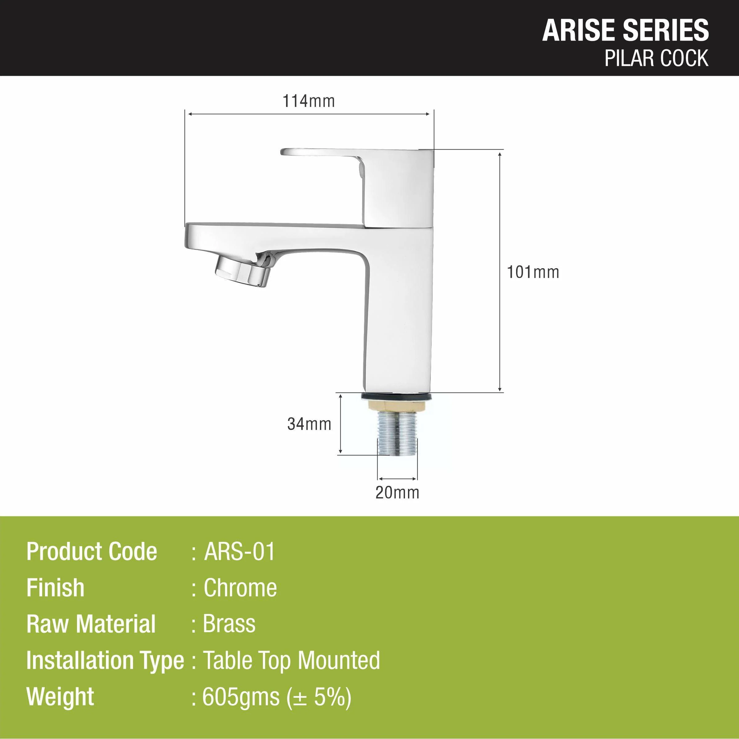 Arise Pillar Tap Brass Faucet - LIPKA - Image 2