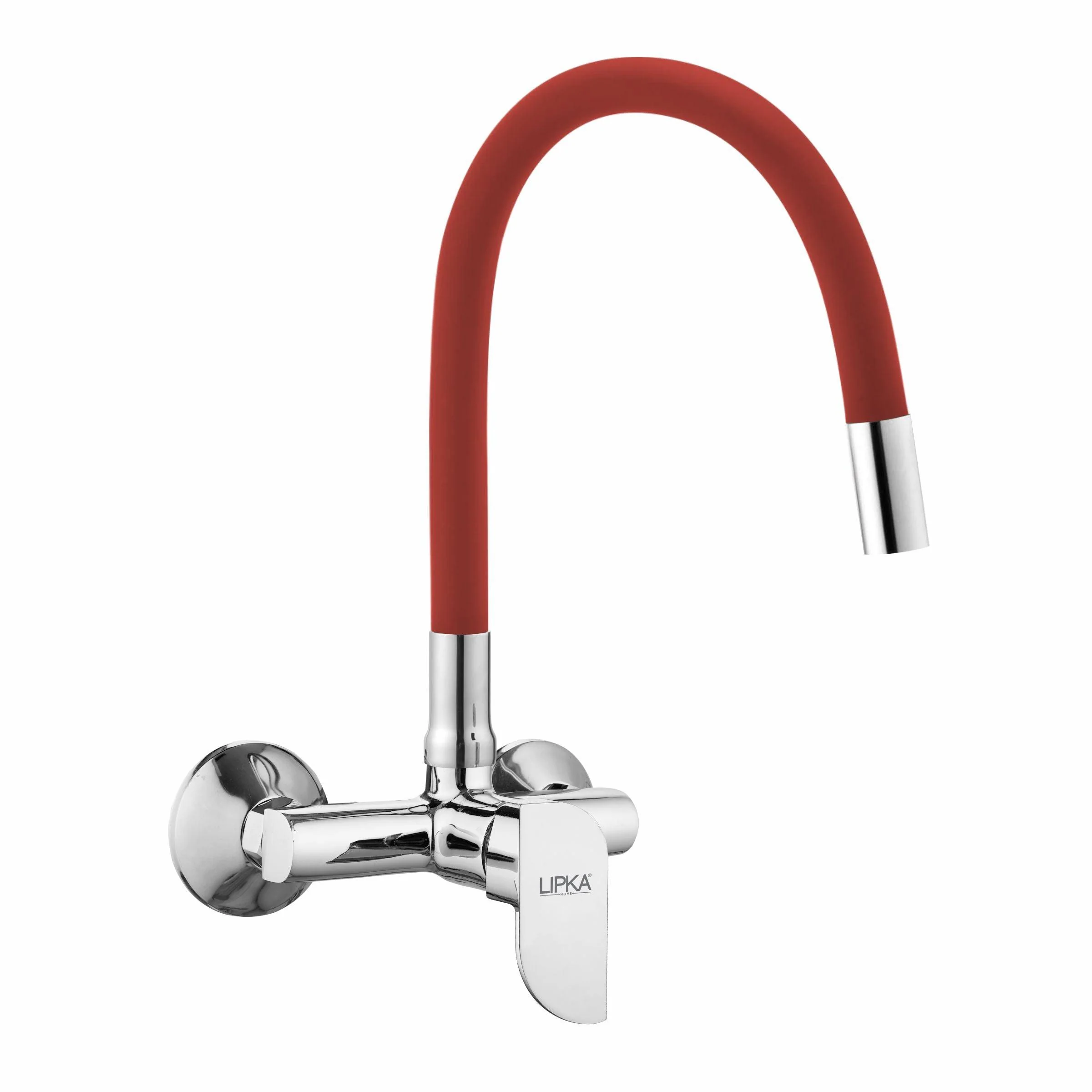 Arise Single Lever Sink Mixer with Red Flexible Silicone Spout (20 Inches) - LIPKA