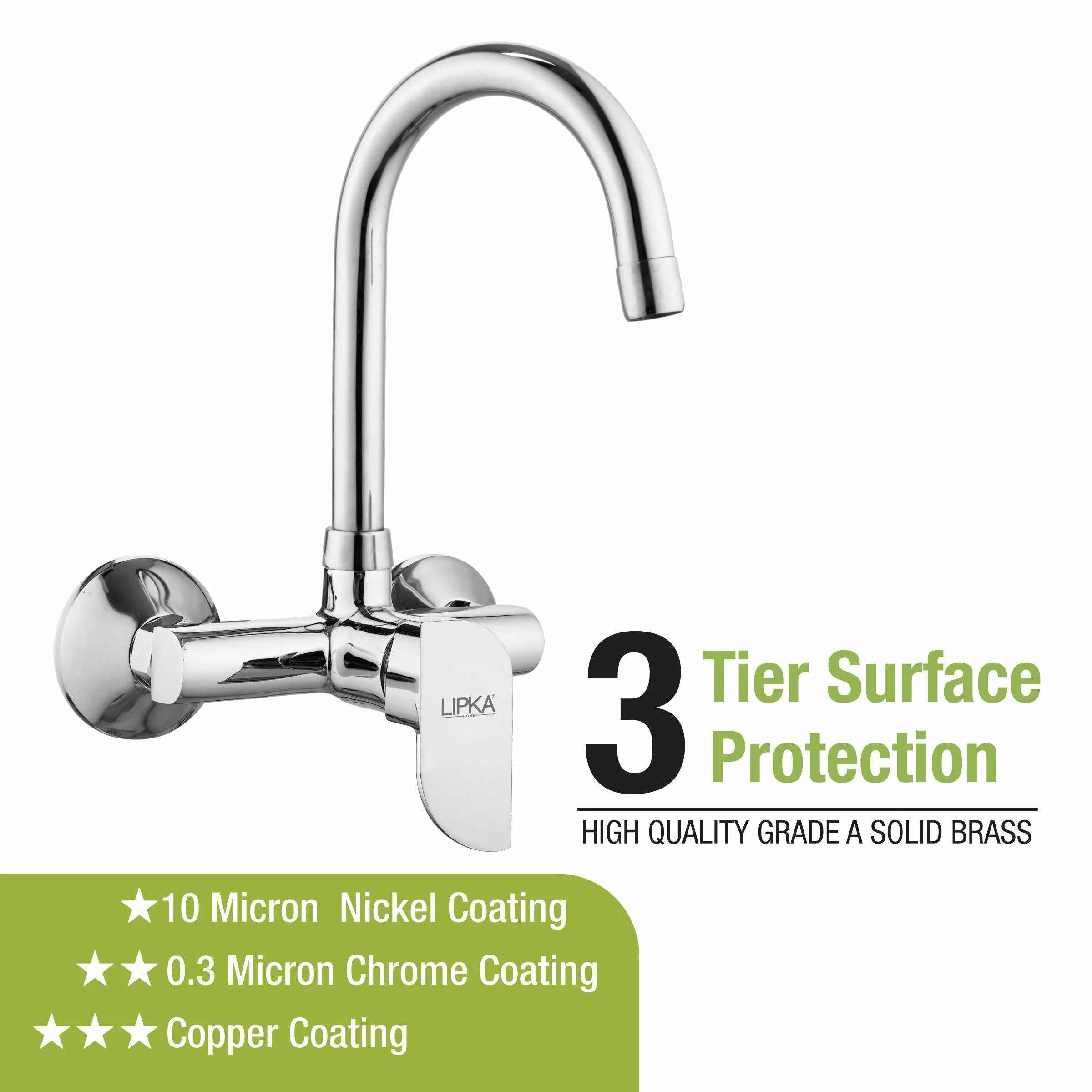 Arise Single Lever Sink Mixer with Swivel Spout (15 Inches) - LIPKA - Image 4