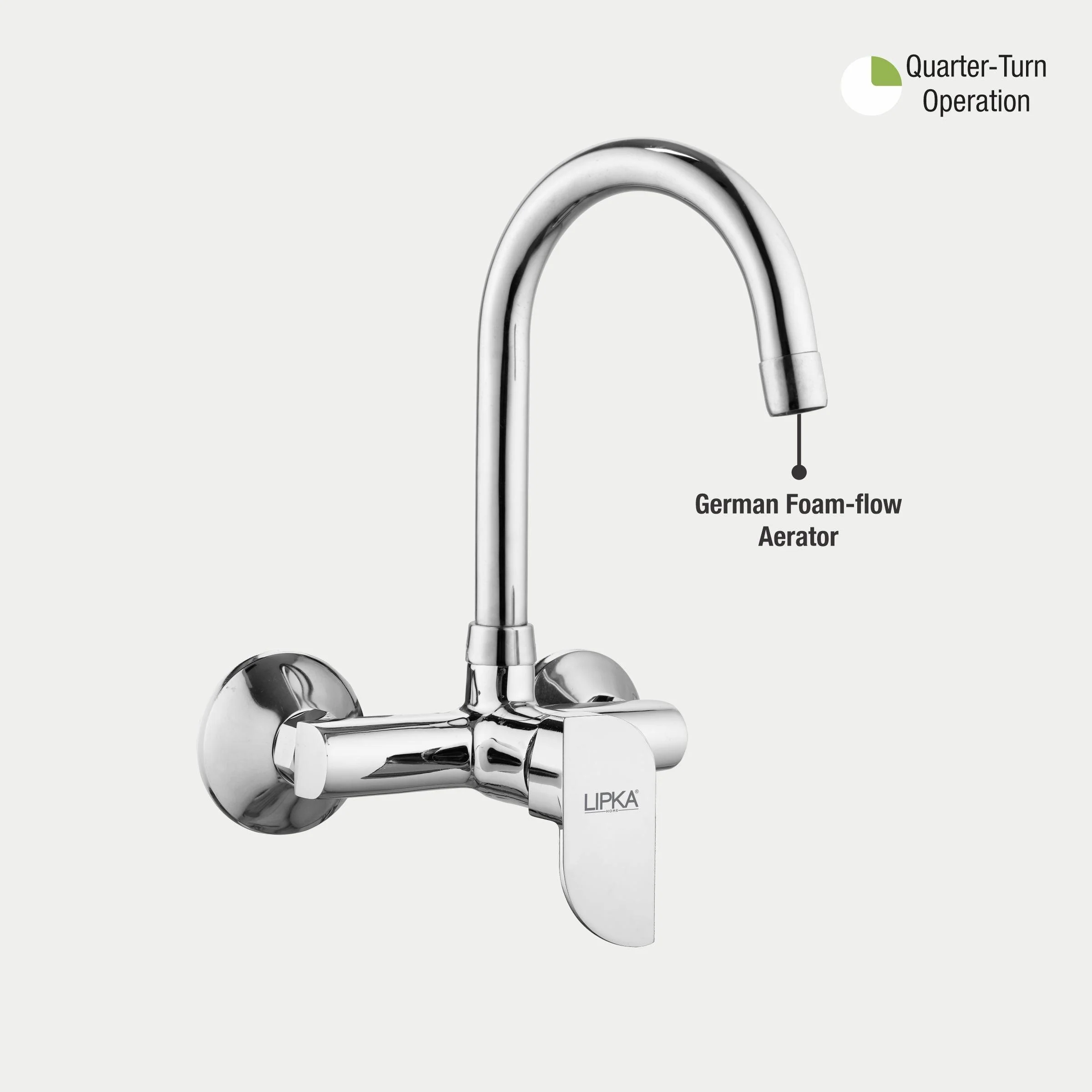 Arise Single Lever Sink Mixer with Swivel Spout (15 Inches) - LIPKA - Image 5