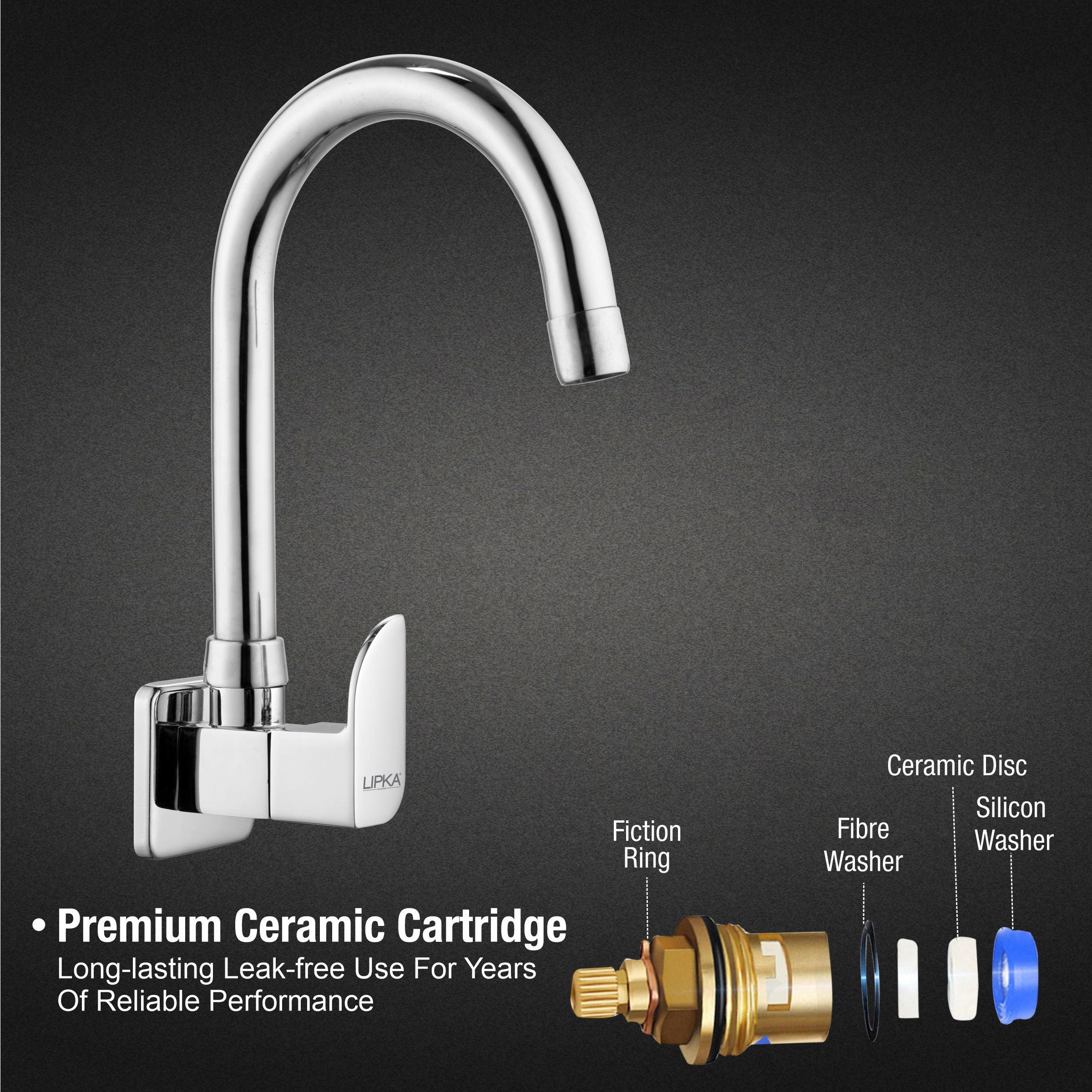 Arise Sink Tap Brass Faucet with Round Swivel Spout (15 Inches) - LIPKA - Image 3