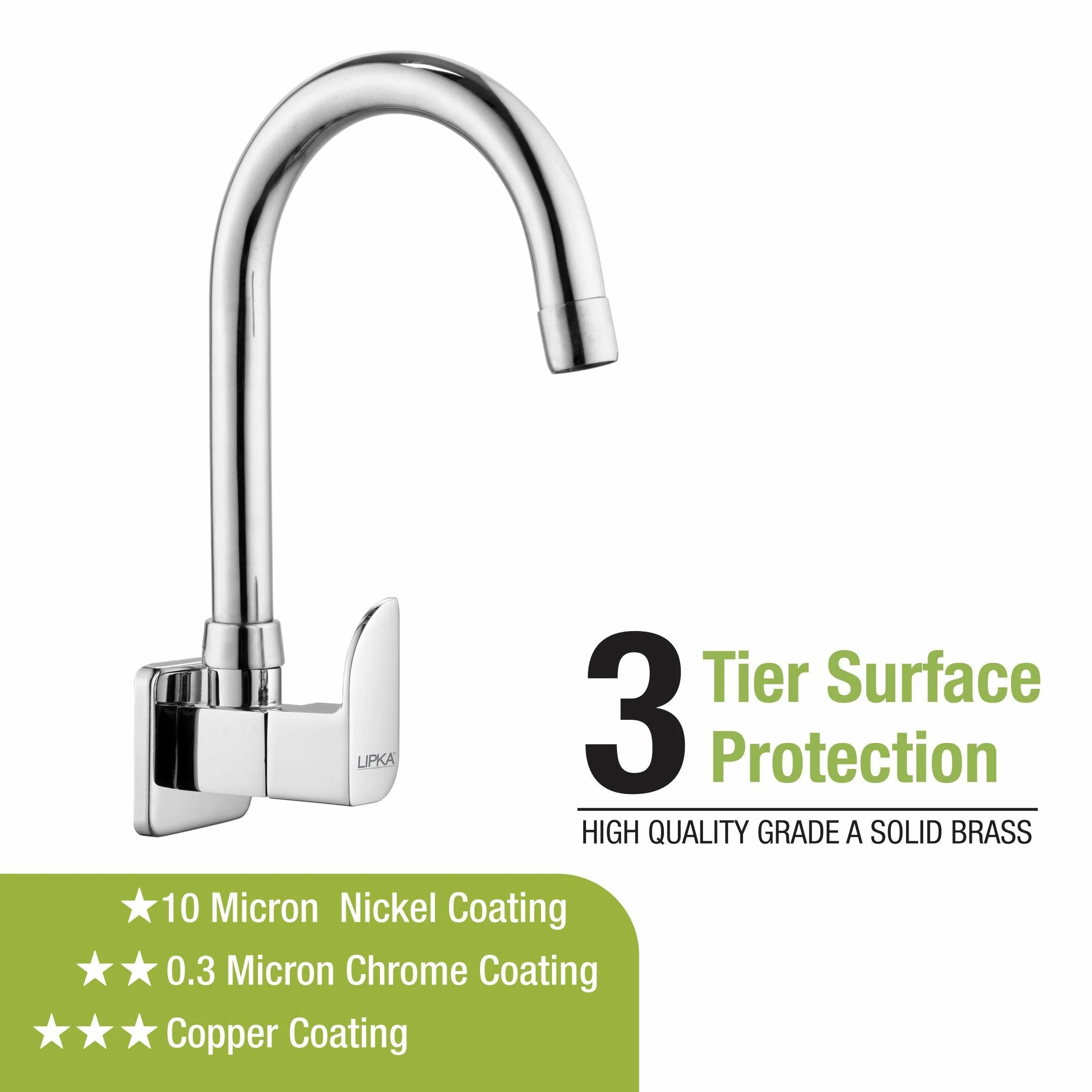 Arise Sink Tap Brass Faucet with Round Swivel Spout (15 Inches) - LIPKA - Image 4