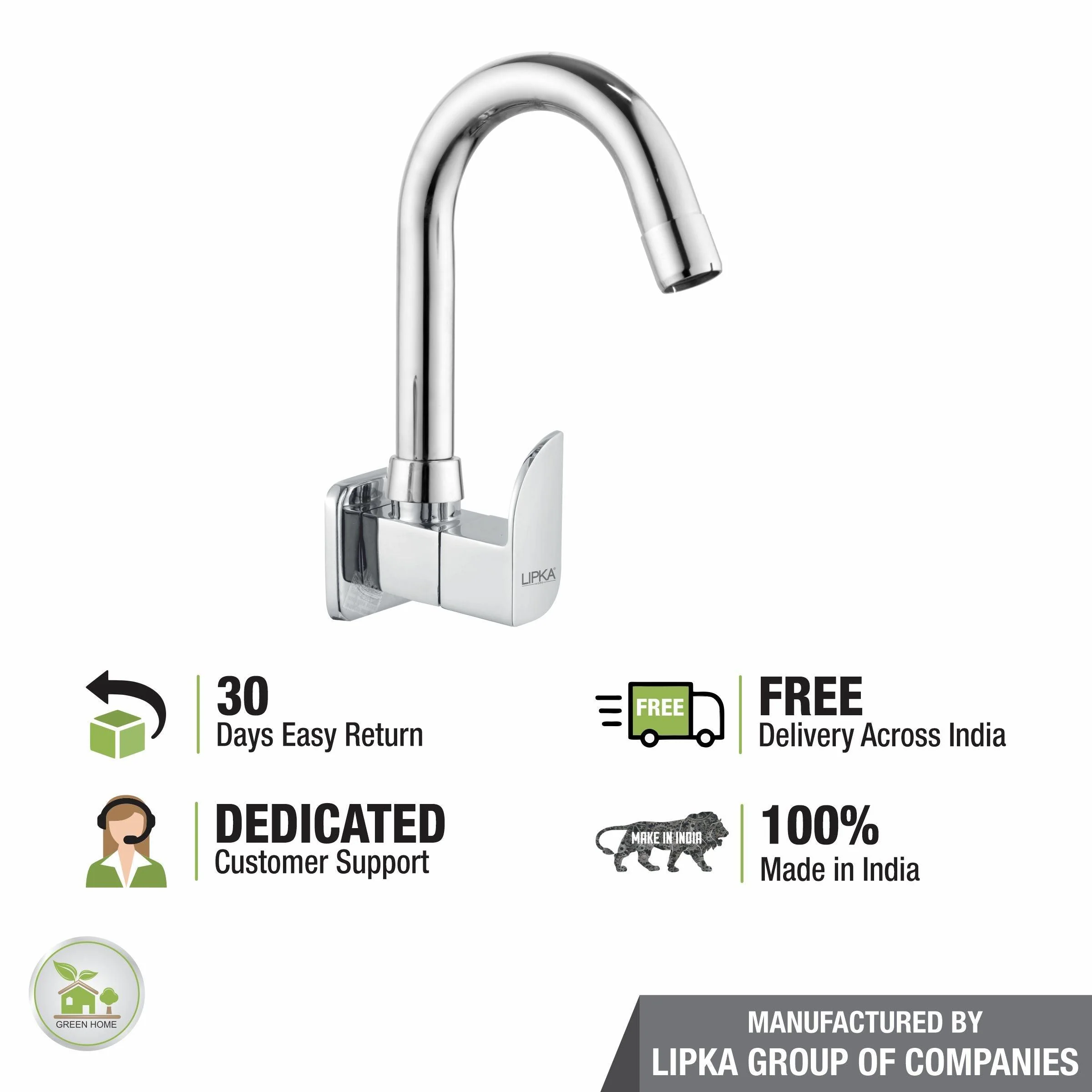 Arise Sink Tap Brass Faucet with Round Swivel Spout (12 Inches) - LIPKA - Image 5