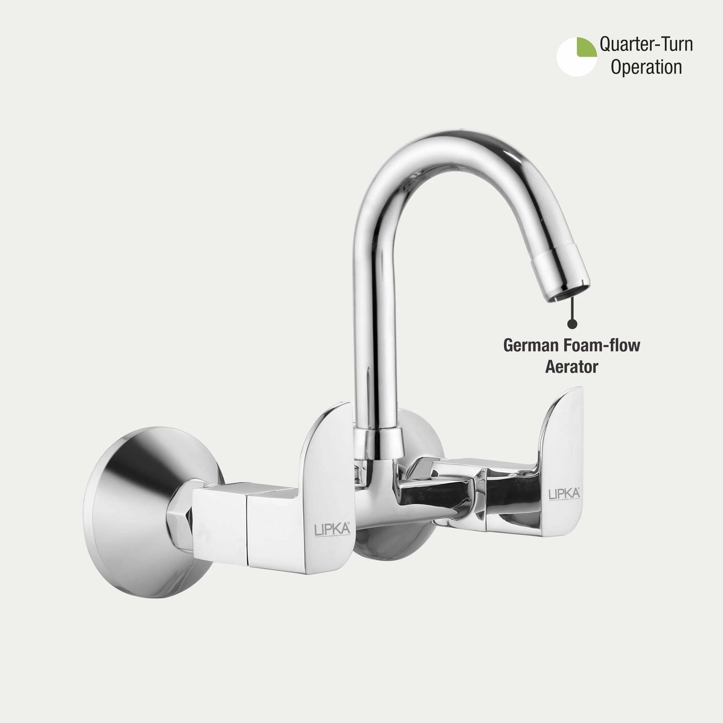 Arise Sink Mixer Brass Faucet with Round Swivel Spout (12 Inches) - LIPKA - Image 5
