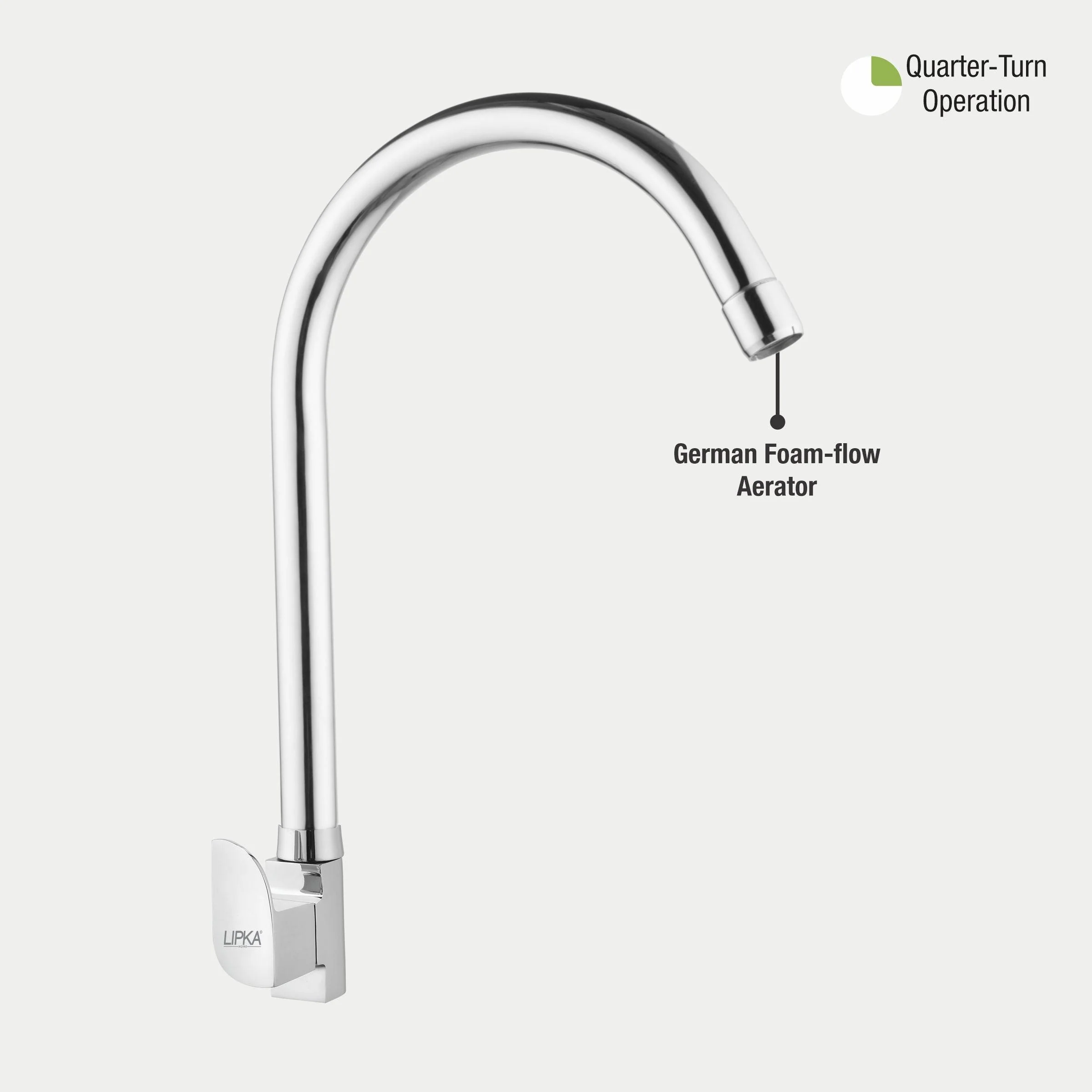 Arise Swan Neck Brass Faucet with Round Swivel Spout (20 Inches) - LIPKA - Image 5