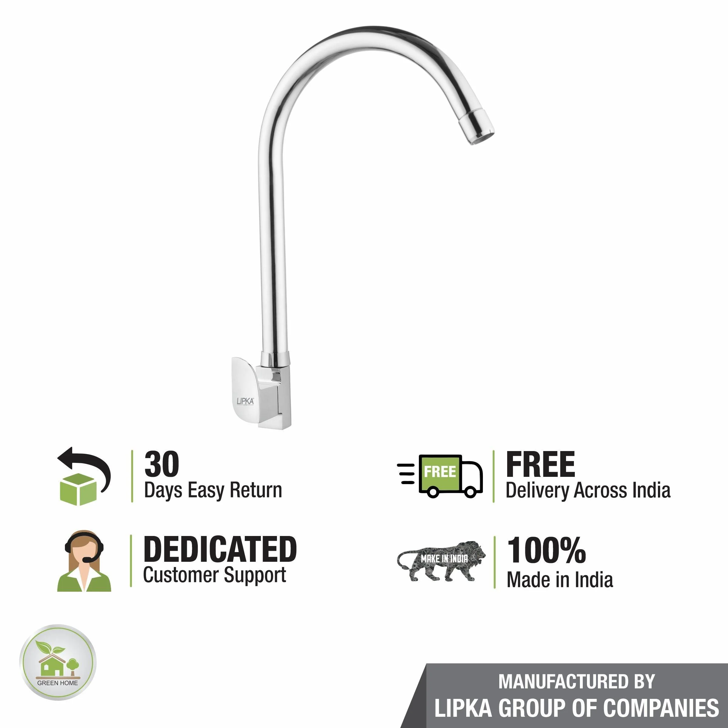 Arise Swan Neck Brass Faucet with Round Swivel Spout (20 Inches) - LIPKA - Image 6