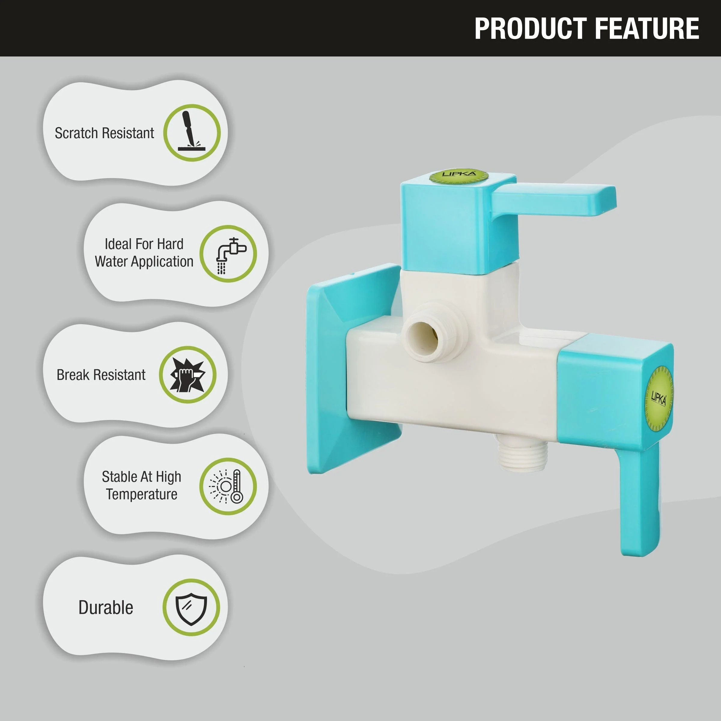 Aura Two Way Angle Valve PTMT Faucet (Double Handle) - LIPKA - Image 5