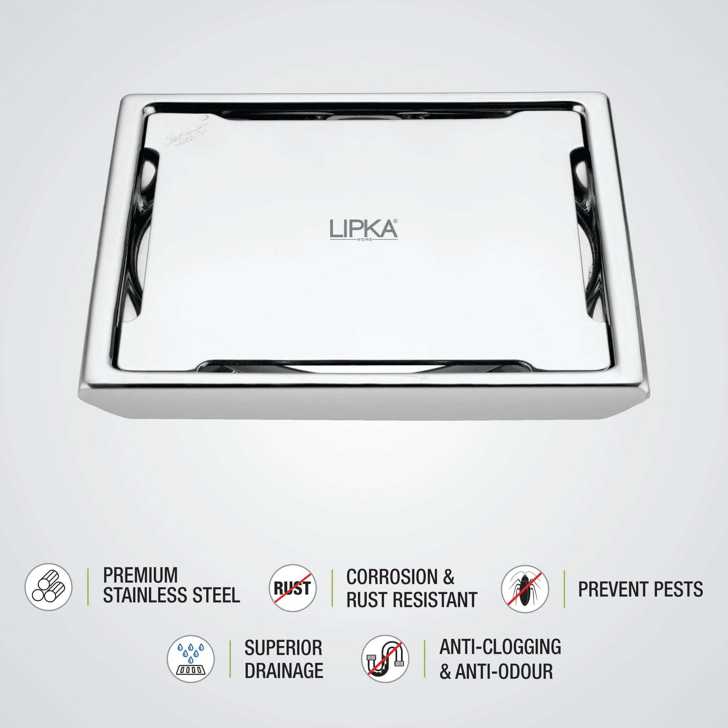 Beta Deluxe Square Floor Drain (6 x 6 Inches) - LIPKA - Image 3