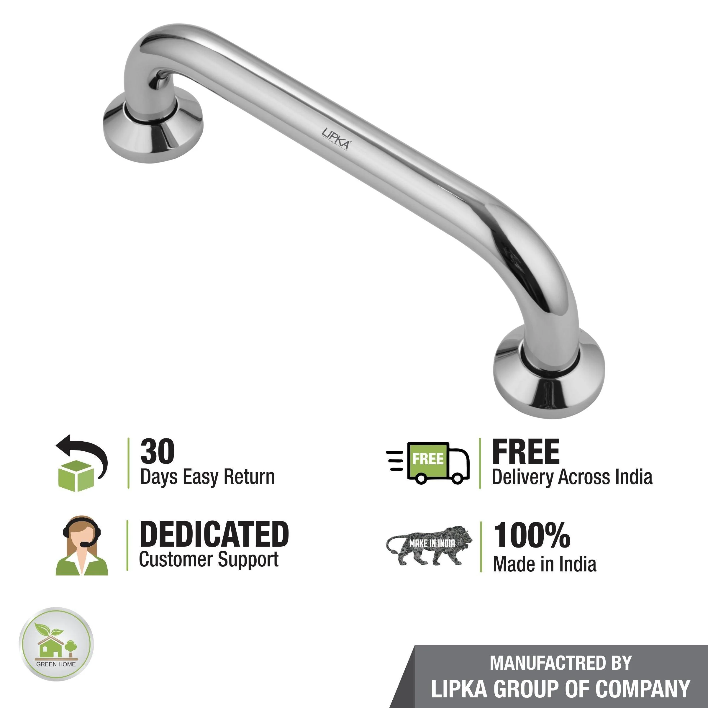 Brass Concealed Grab Bar (10 Inches) - LIPKA - Image 6