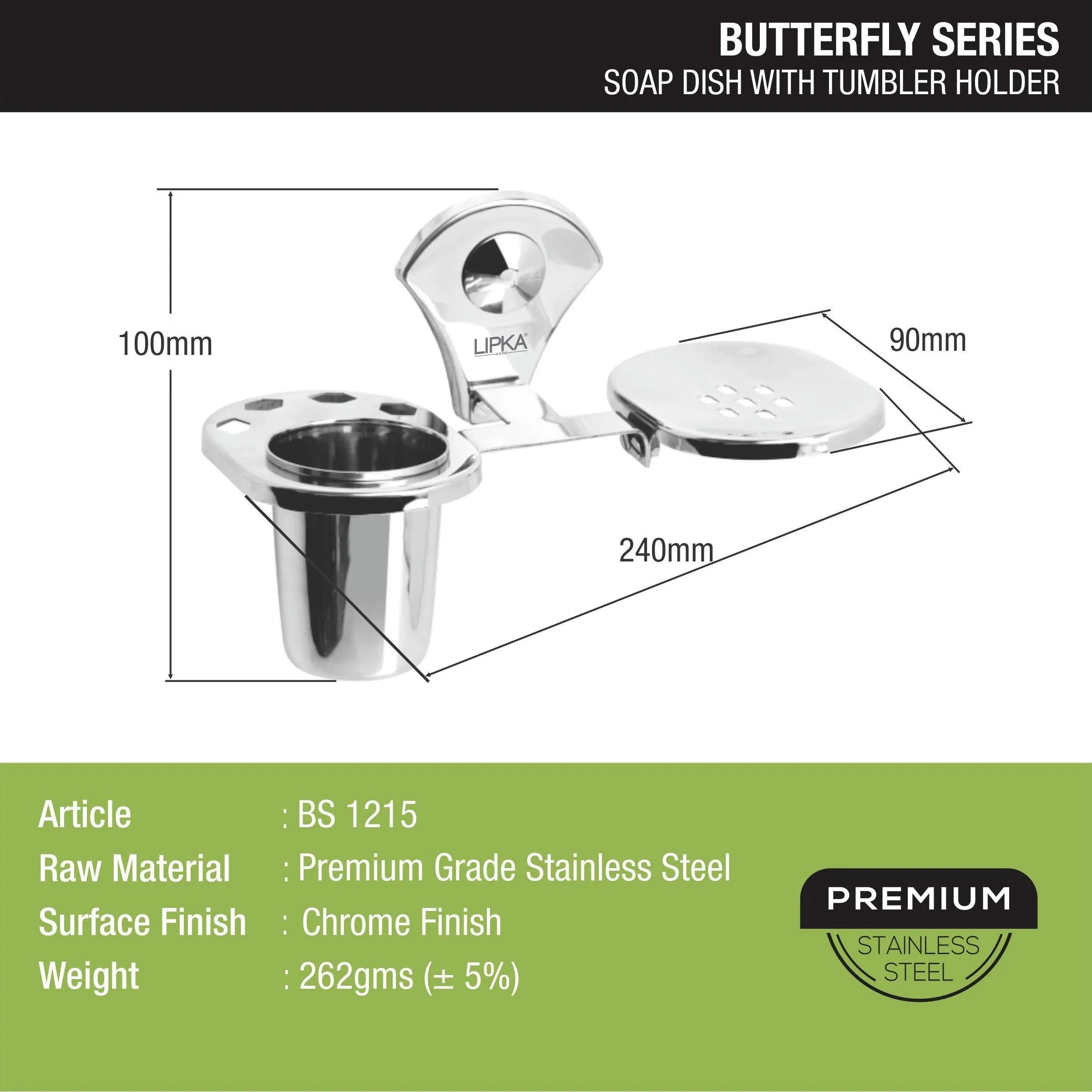 Butterfly Soap Dish with Tumbler Holder - LIPKA - Image 3
