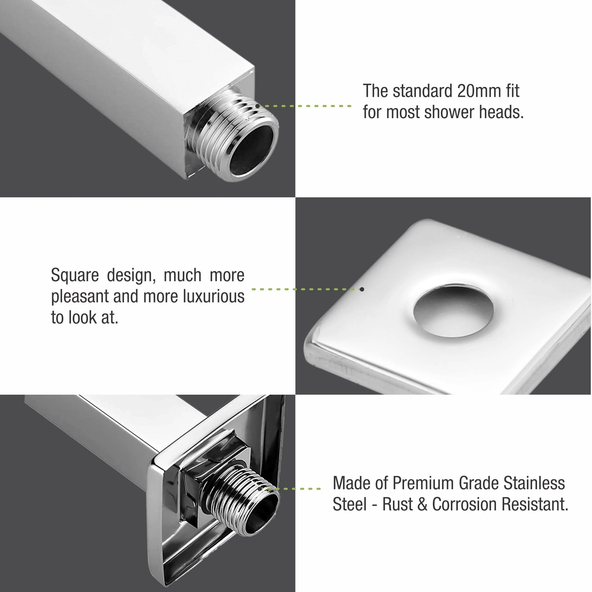 Ceiling Shower Arm (12 Inches) - LIPKA - Image 3