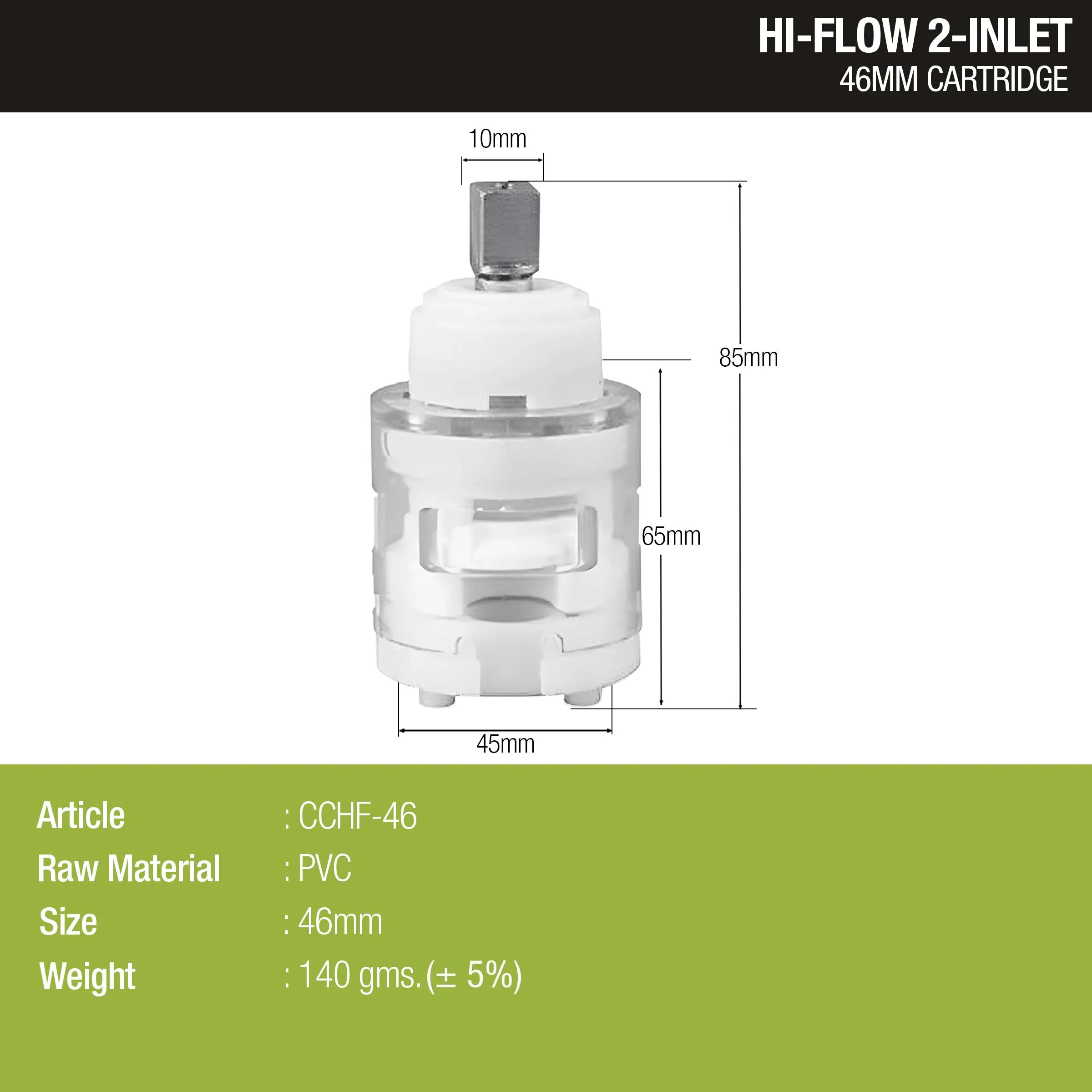 Ceramic Cartridge (46mm) for 2-inlet Hi-Flow Diverter - by LIPKA - Image 2