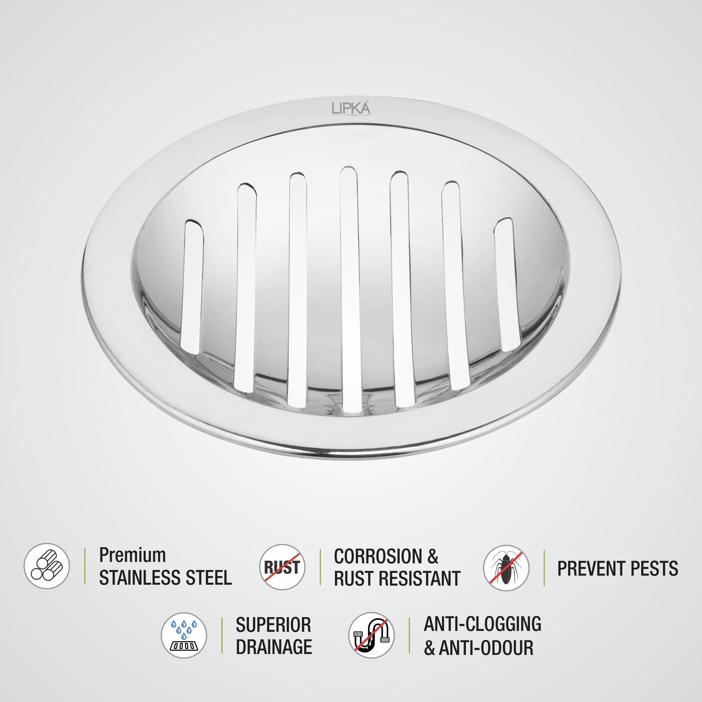 Classic Jali Round Floor Drain (5 inches) - LIPKA - Image 3