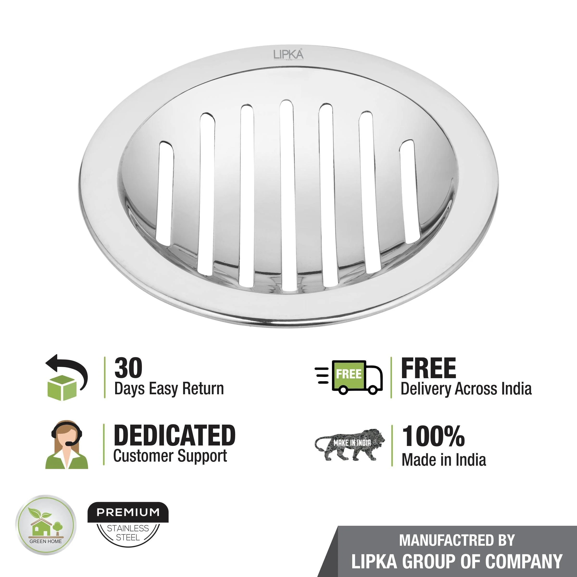 Classic Jali Round Floor Drain (5 inches) - LIPKA - Image 4