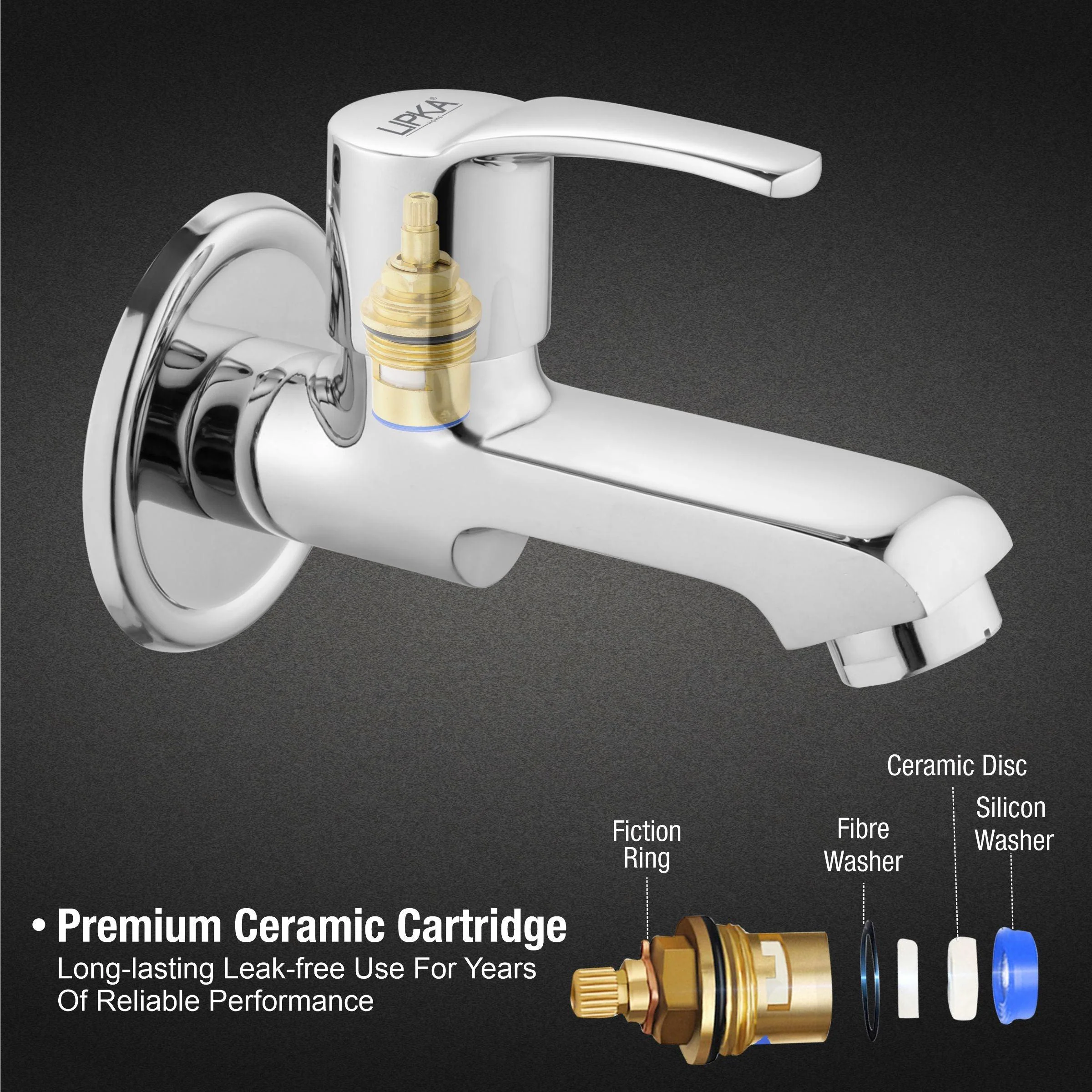 Coral Bib Tap Long Body Brass Faucet - LIPKA - Image 2