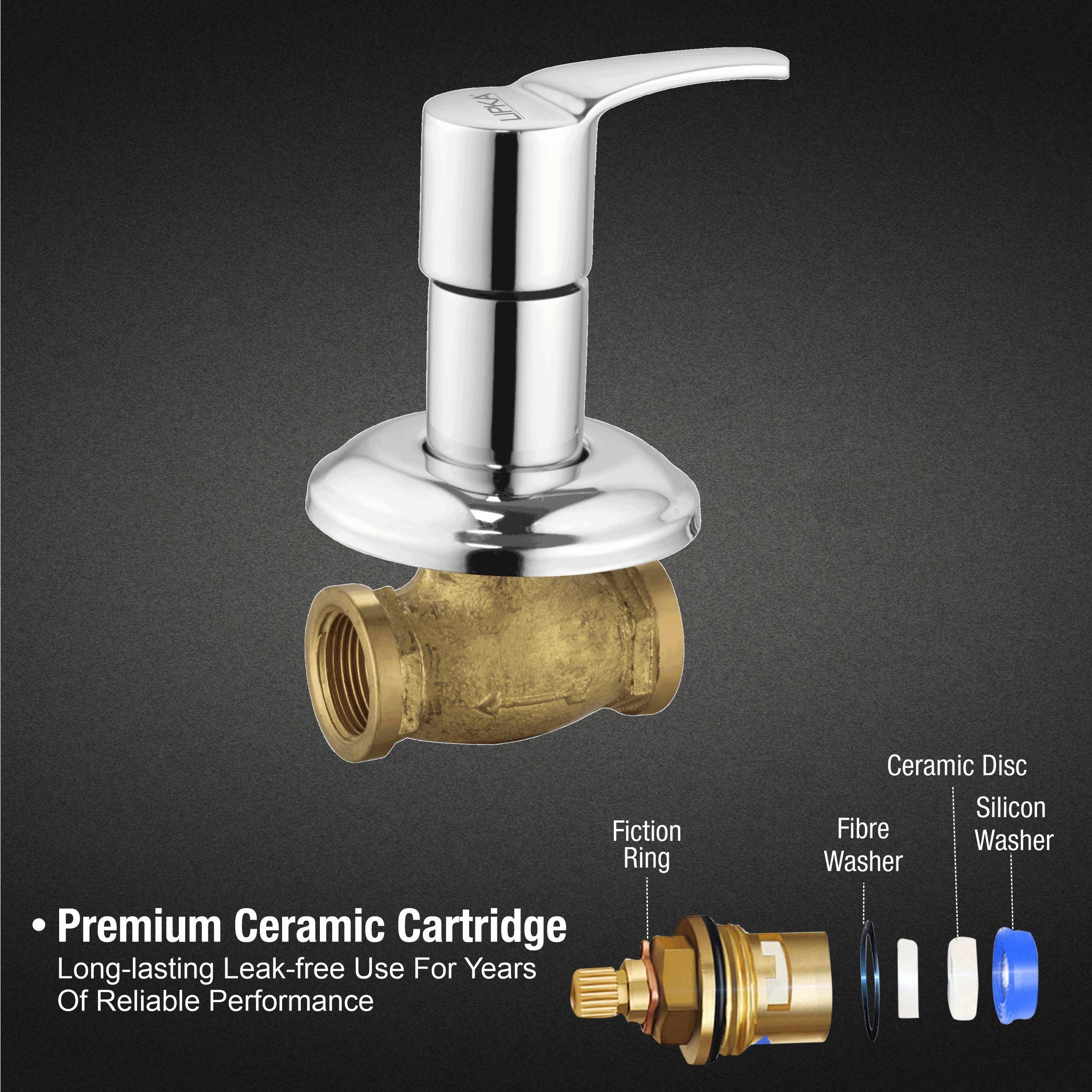 Coral Concealed Stop Valve (15mm) Brass Faucet - LIPKA - Image 3