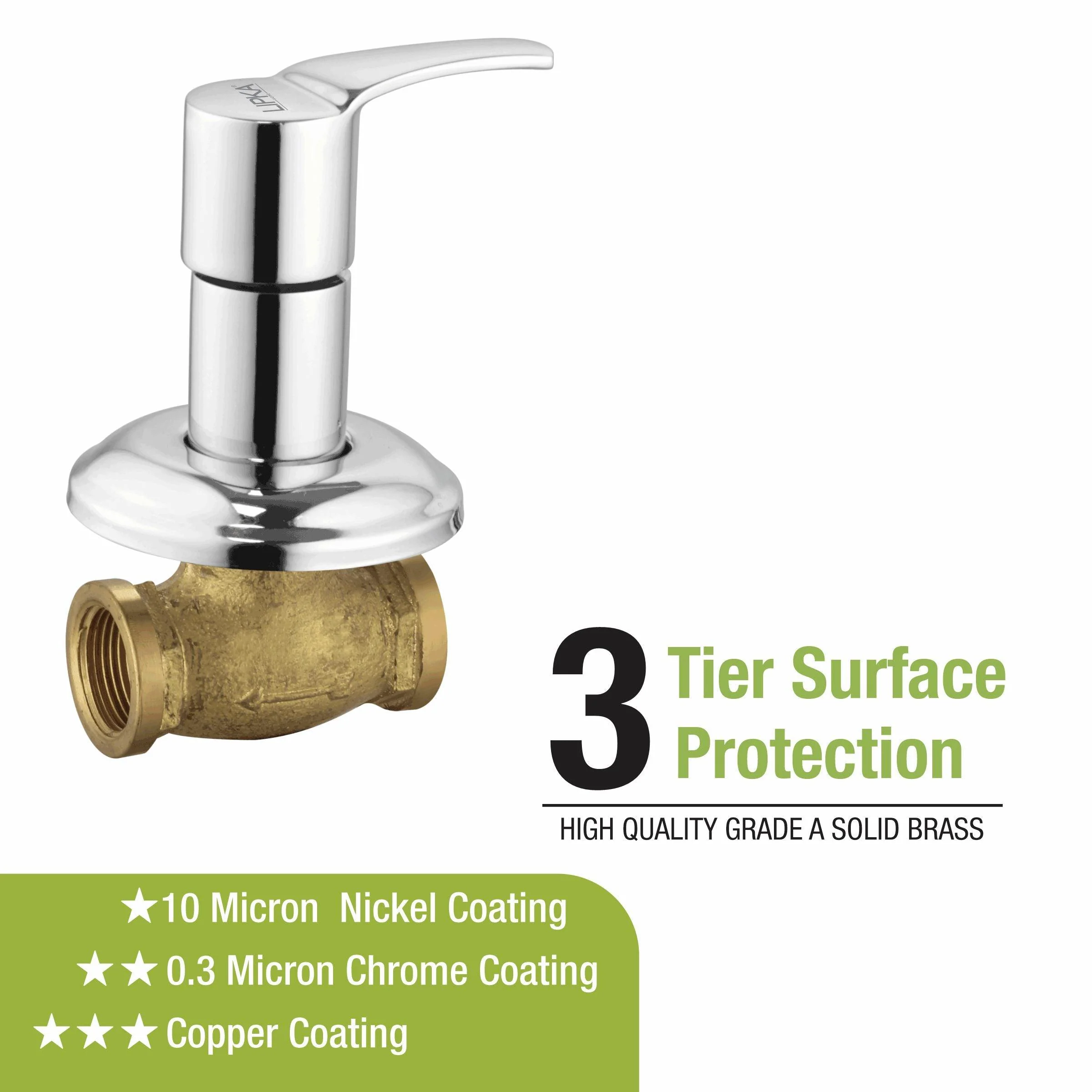 Coral Concealed Stop Valve (15mm) Brass Faucet - LIPKA - Image 4