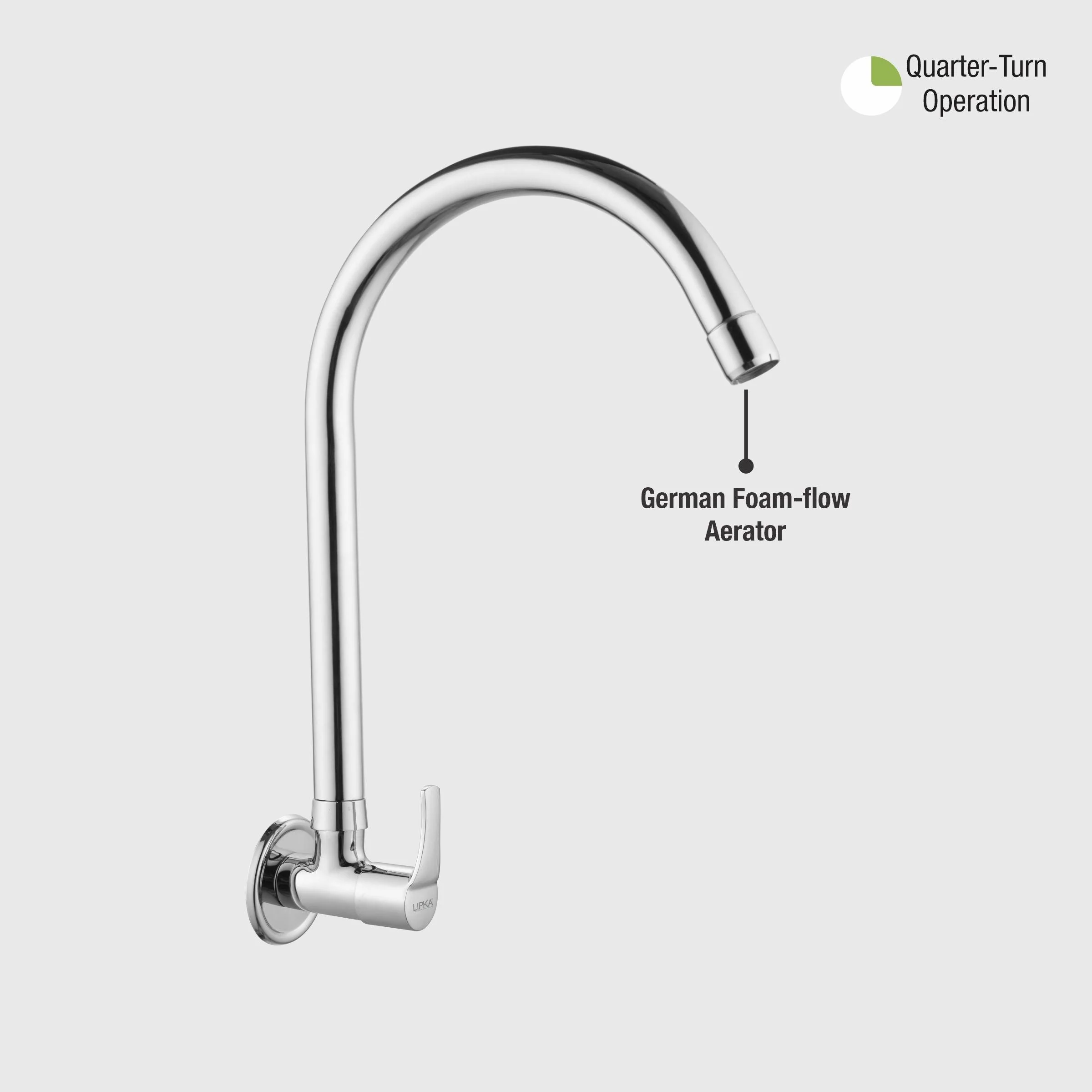 Coral Sink Tap Brass Faucet with Round Swivel Spout (20 Inches) - LIPKA - Image 5