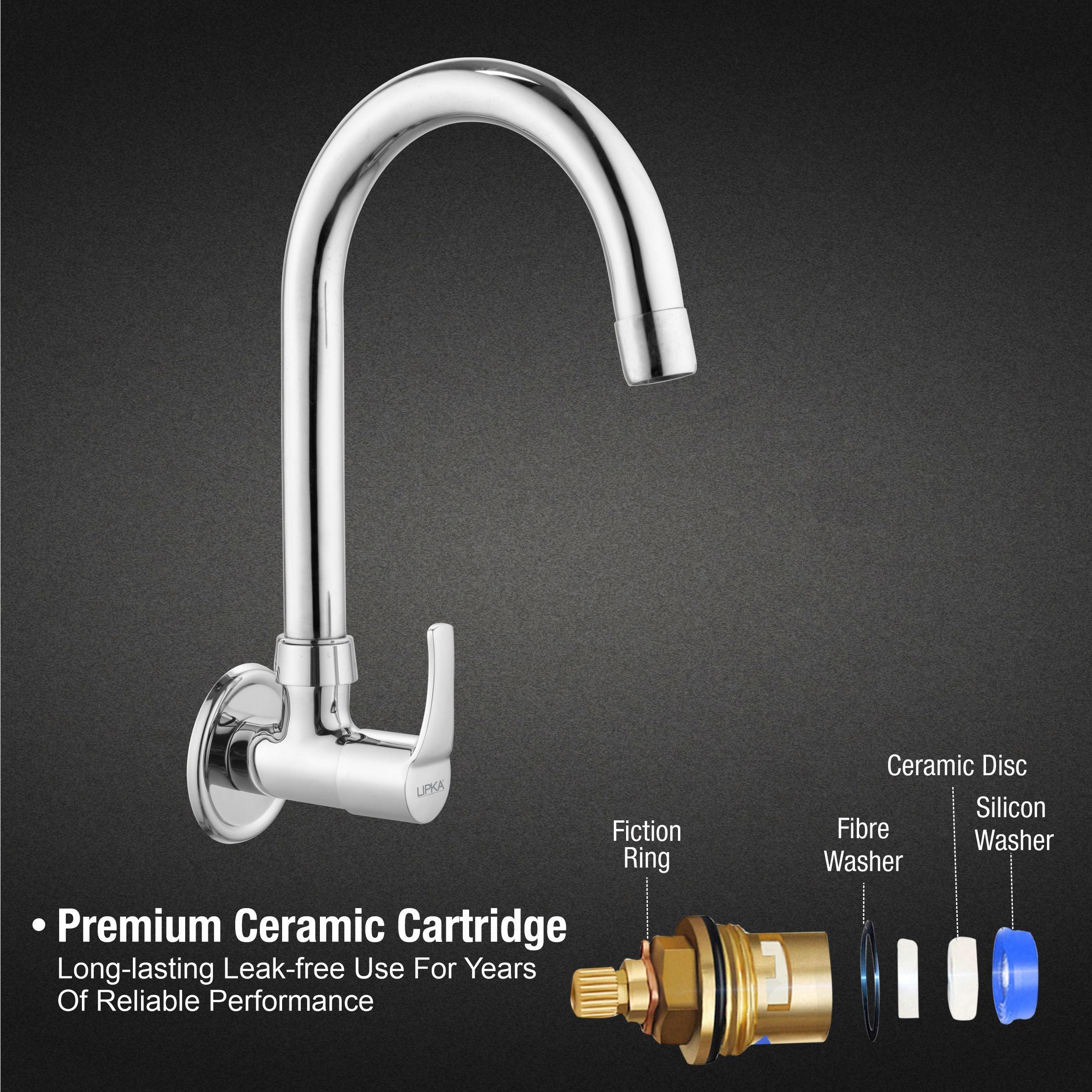 Coral Sink Tap Brass Faucet with Round Swivel Spout (15 Inches) - LIPKA - Image 3