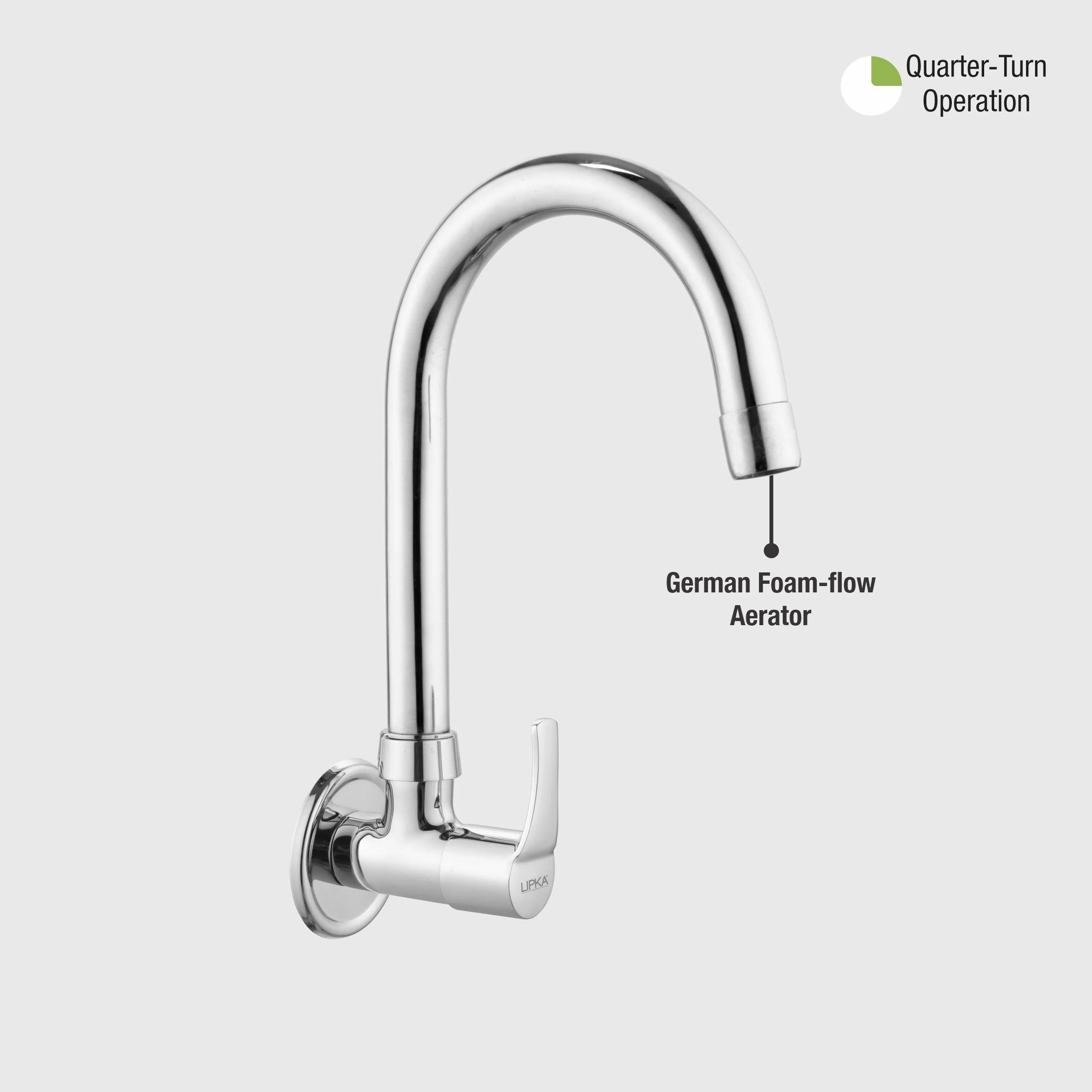 Coral Sink Tap Brass Faucet with Round Swivel Spout (15 Inches) - LIPKA - Image 5