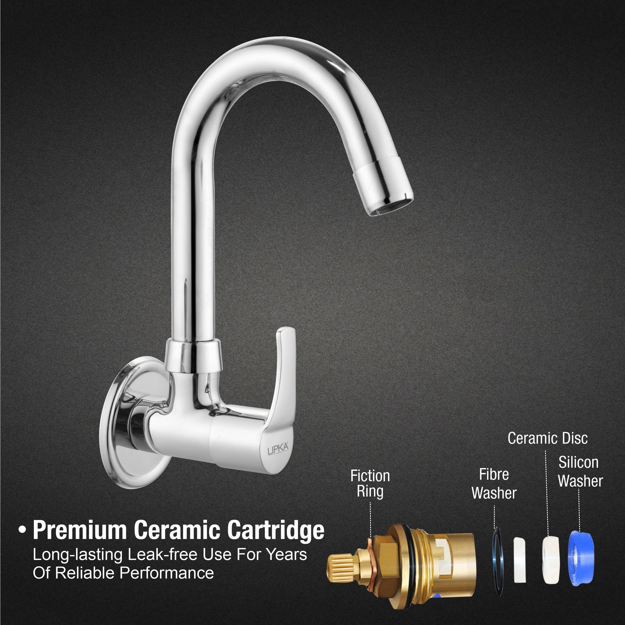 Coral  Sink Tap Brass Faucet with Round Swivel Spout (12 Inches) - LIPKA - Image 3