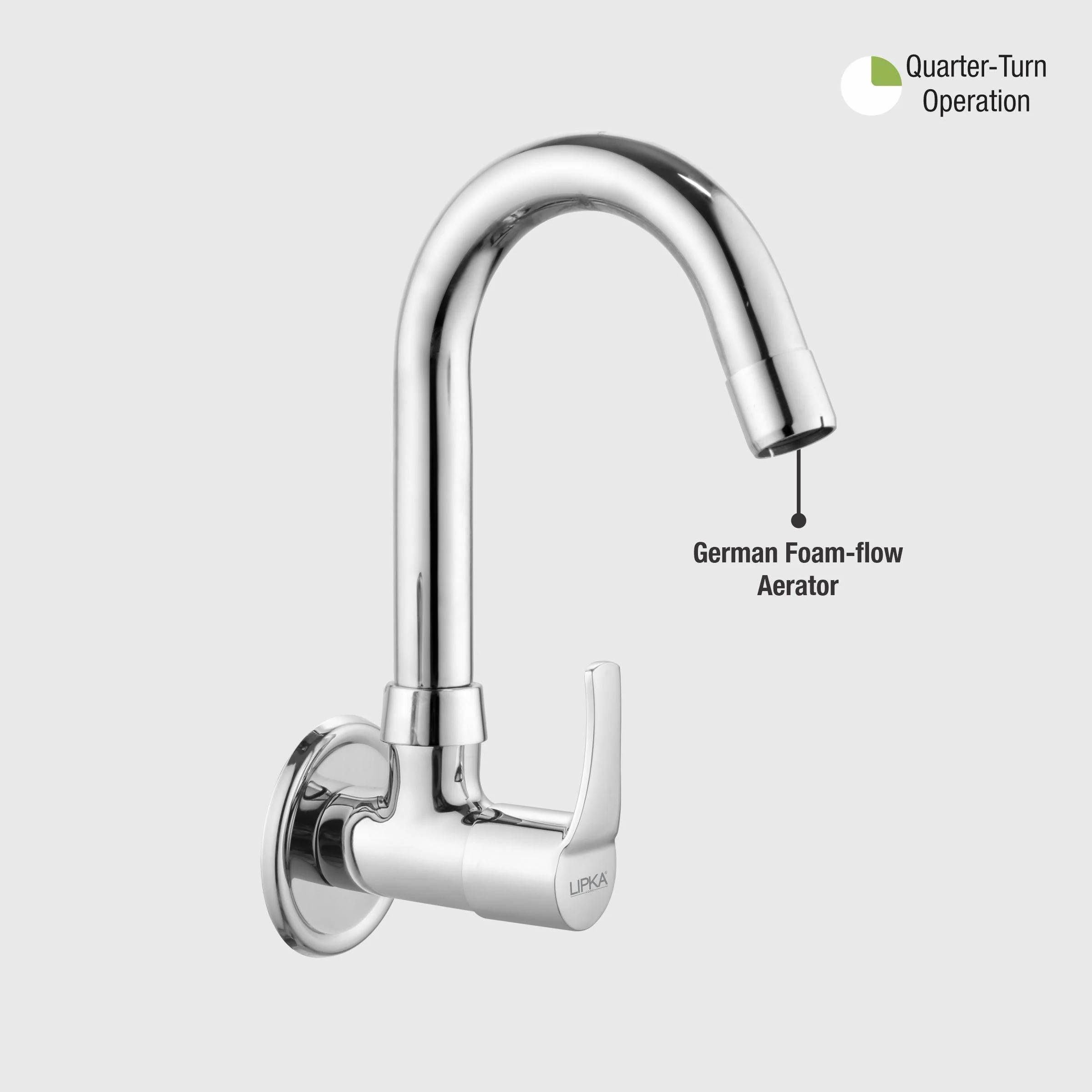Coral  Sink Tap Brass Faucet with Round Swivel Spout (12 Inches) - LIPKA - Image 5