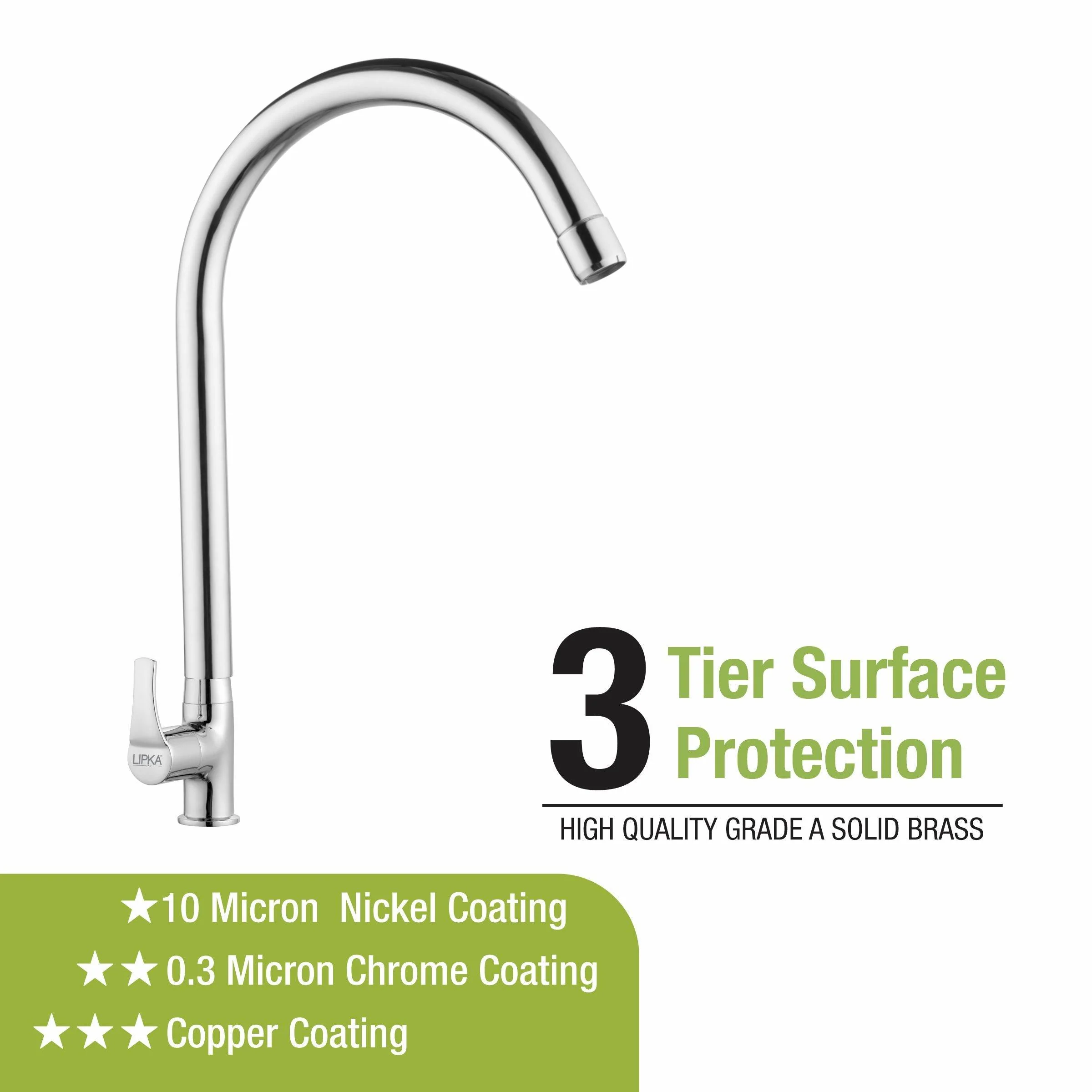 Coral Swan Neck Brass Faucet with Round Swivel Spout (20 Inches) - LIPKA - Image 4