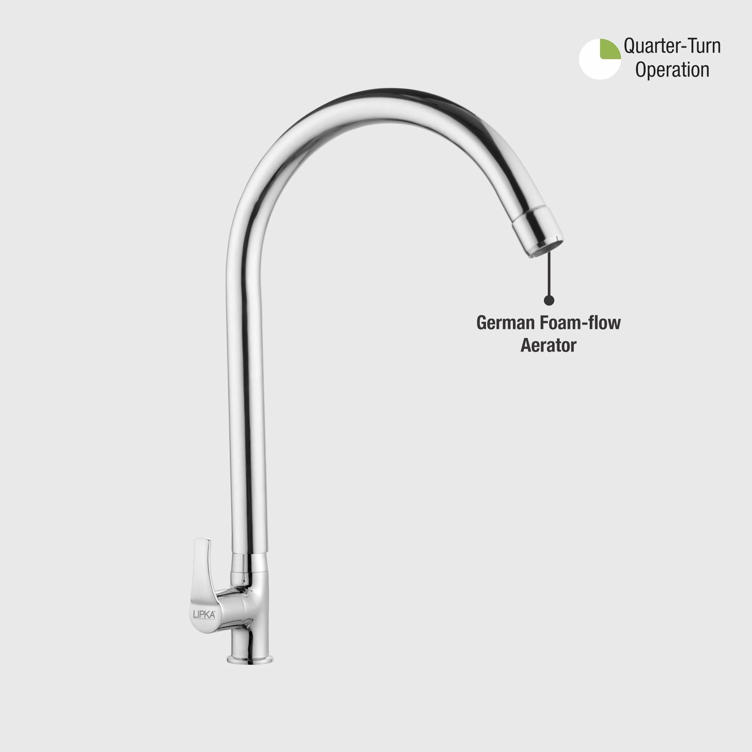Coral Swan Neck Brass Faucet with Round Swivel Spout (20 Inches) - LIPKA - Image 5