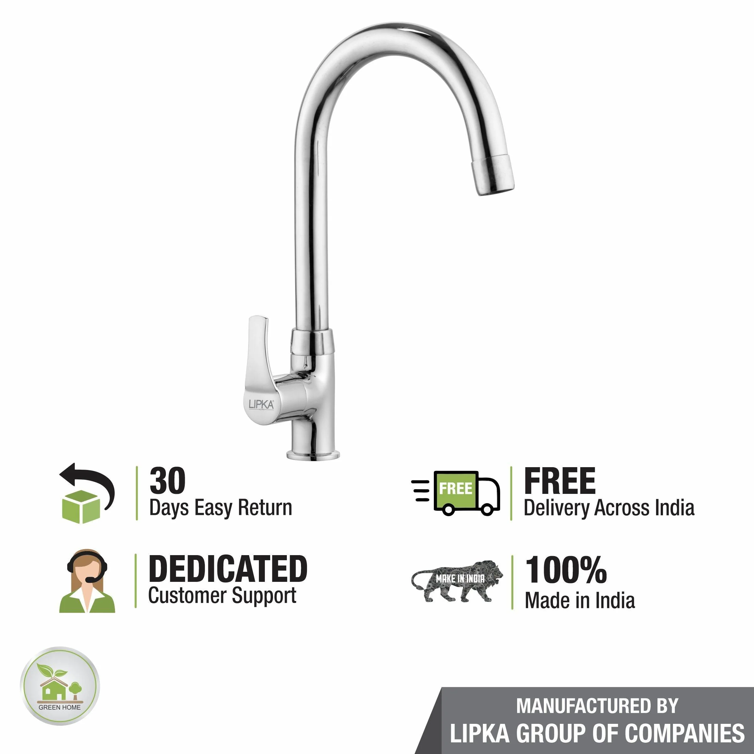 Coral Swan Neck Brass Faucet with Round Swivel Spout (15 Inches) - LIPKA - Image 6