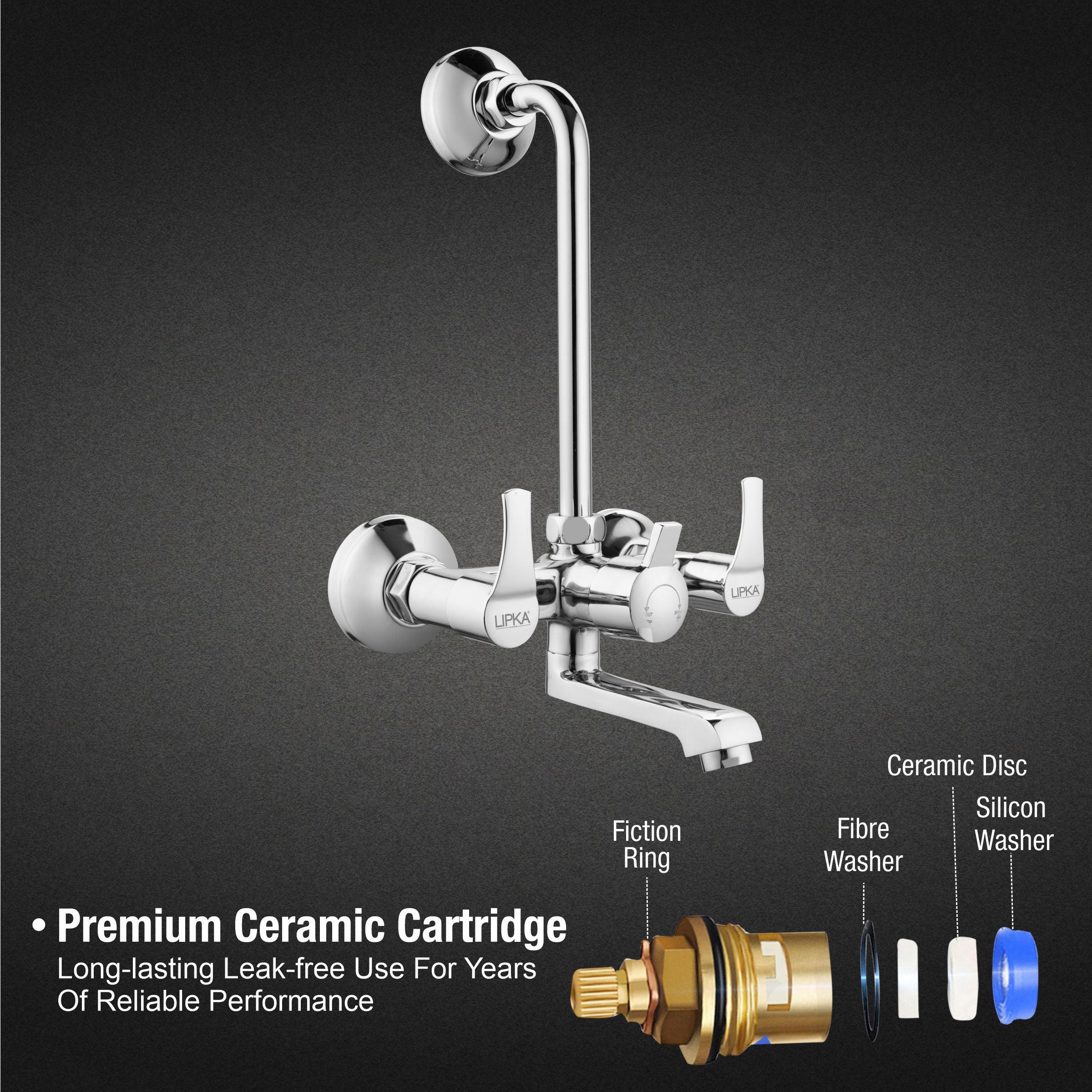 Coral  Wall Mixer Brass Faucet with L Bend  - LIPKA - Image 3