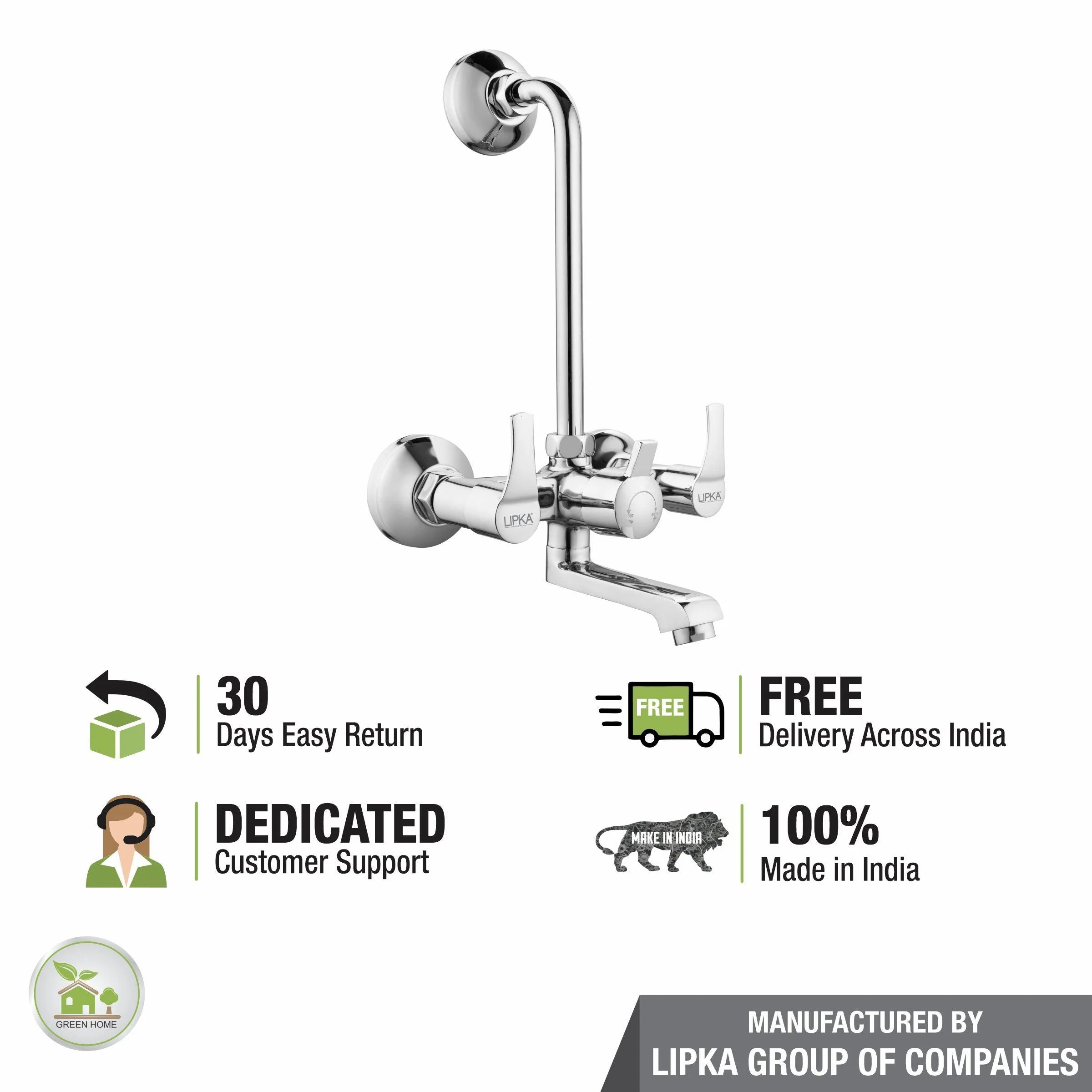Coral  Wall Mixer Brass Faucet with L Bend  - LIPKA - Image 6