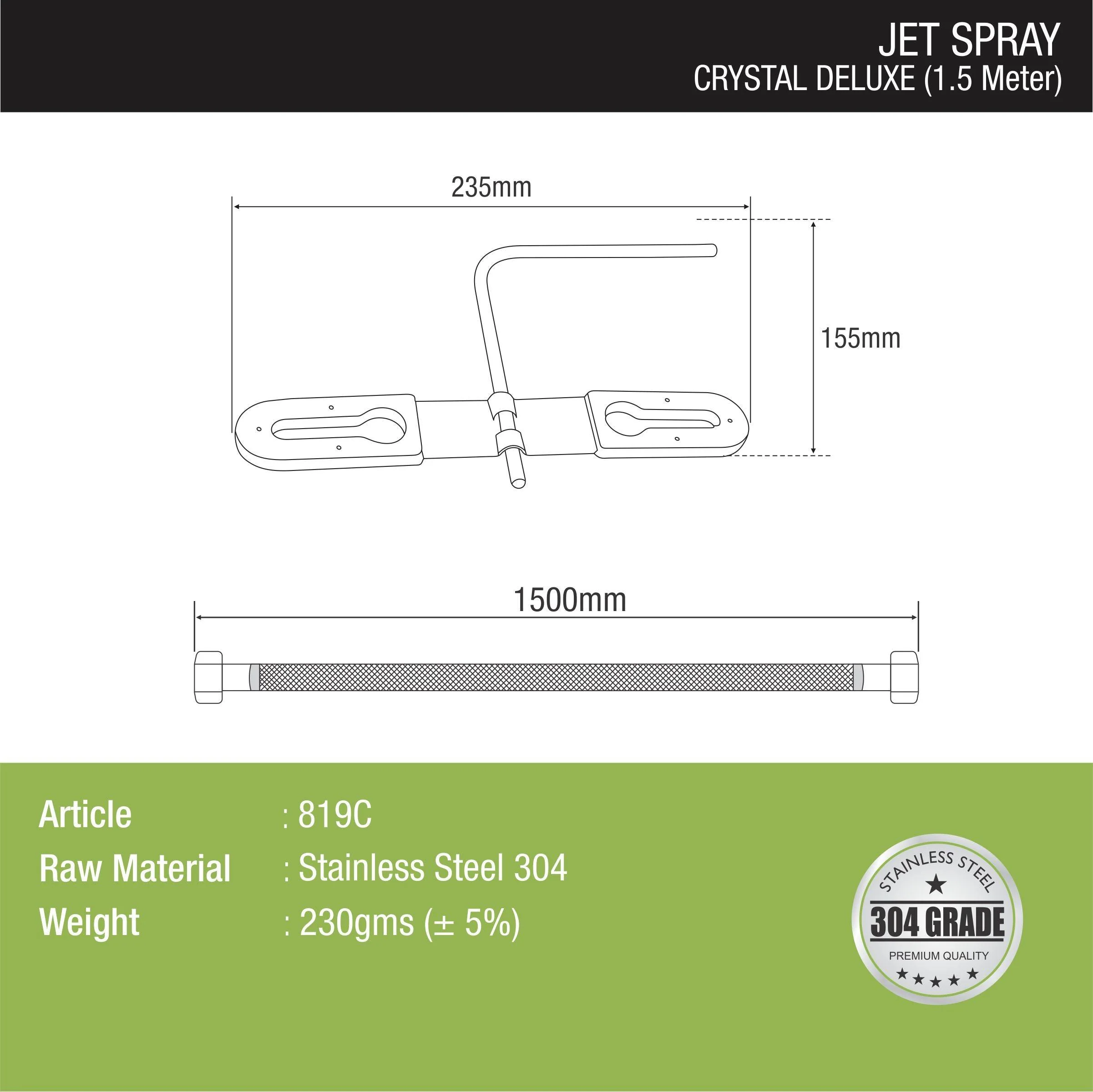 Crystal Deluxe Jet Spray with 304SS Holder & 1.5 Meter Hose - LIPKA - Image 2