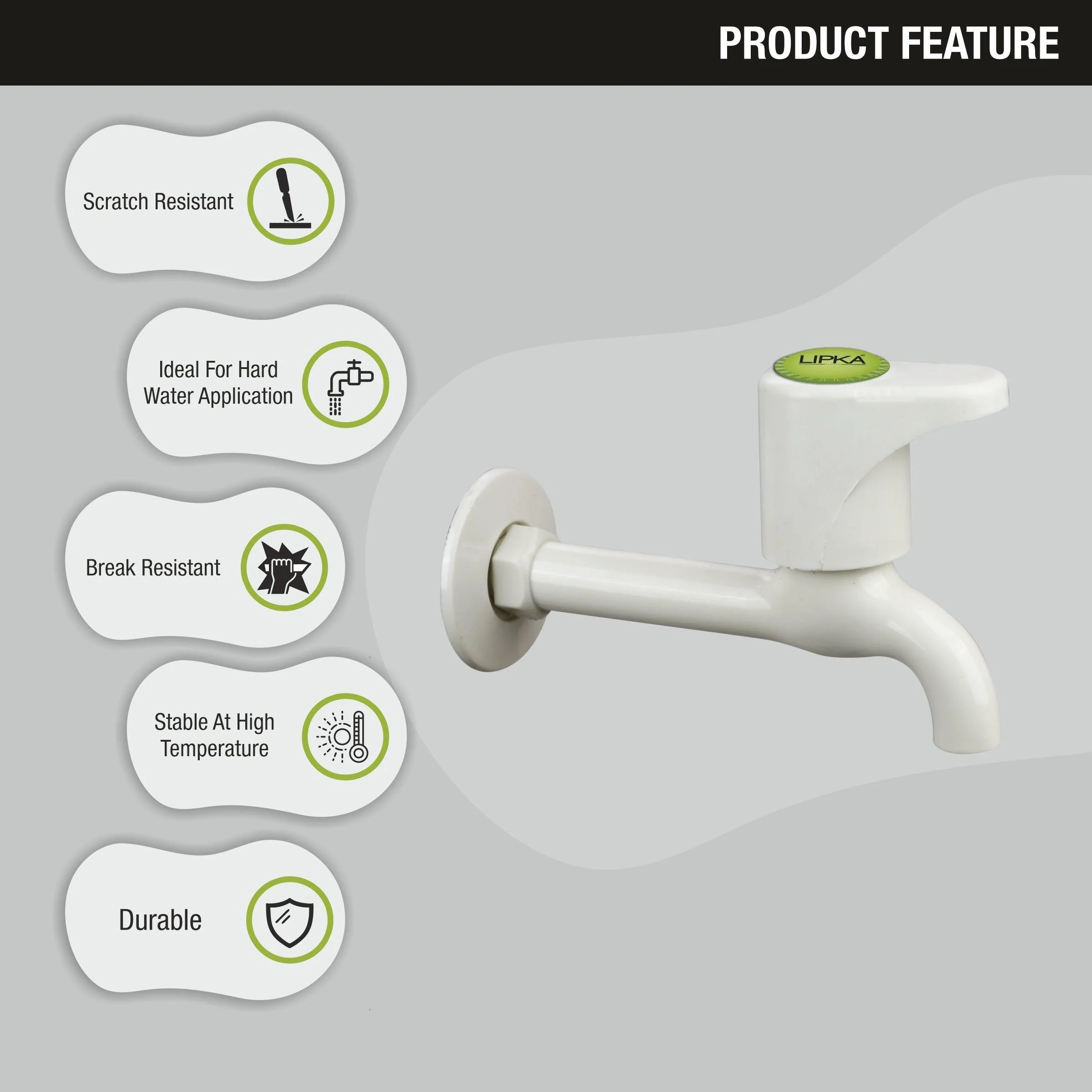 Designo Bib Tap Long Body PTMT Faucet - LIPKA - Image 5