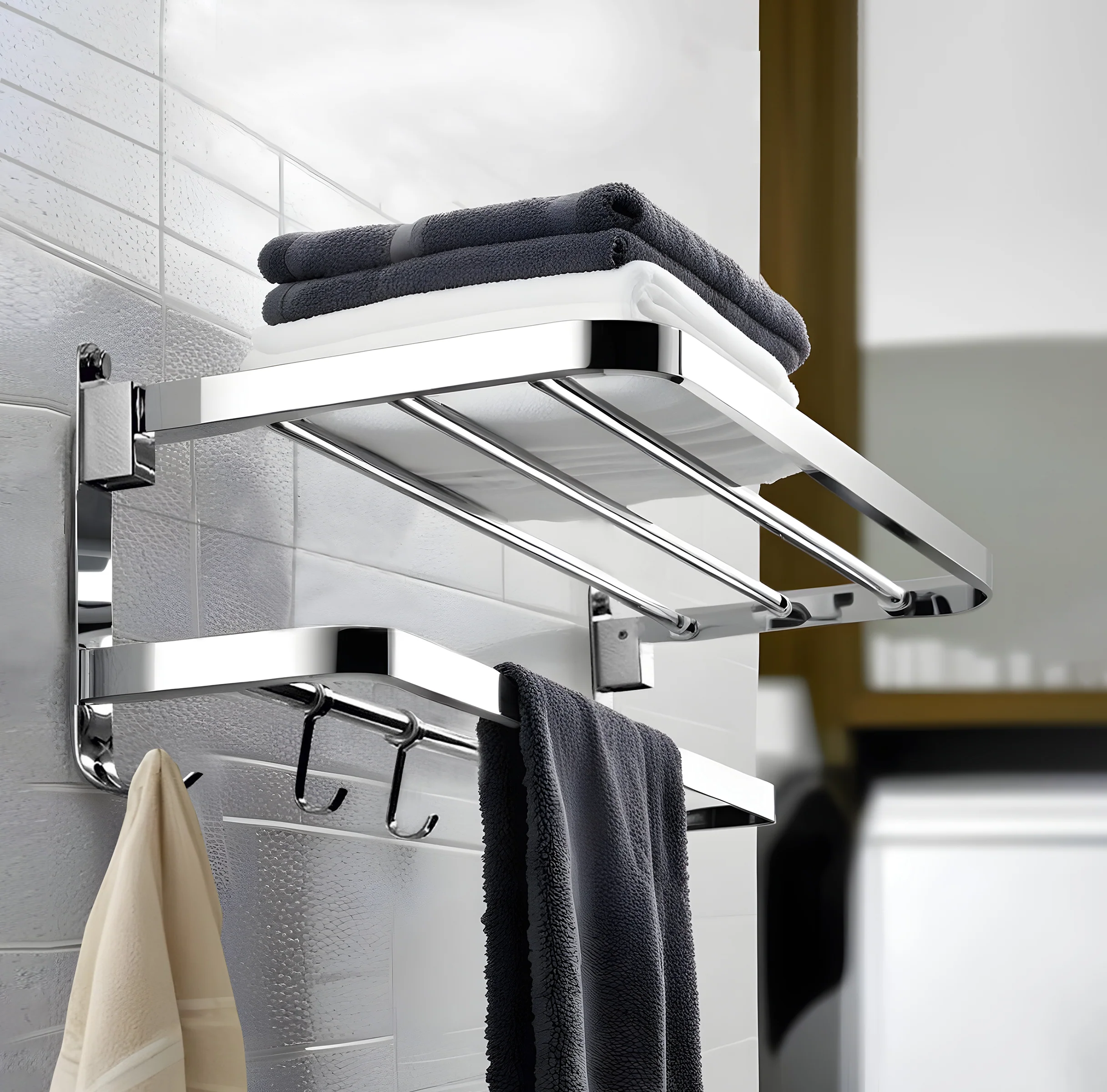 Dual Foldable Towel Rack (24 Inches) - LIPKA