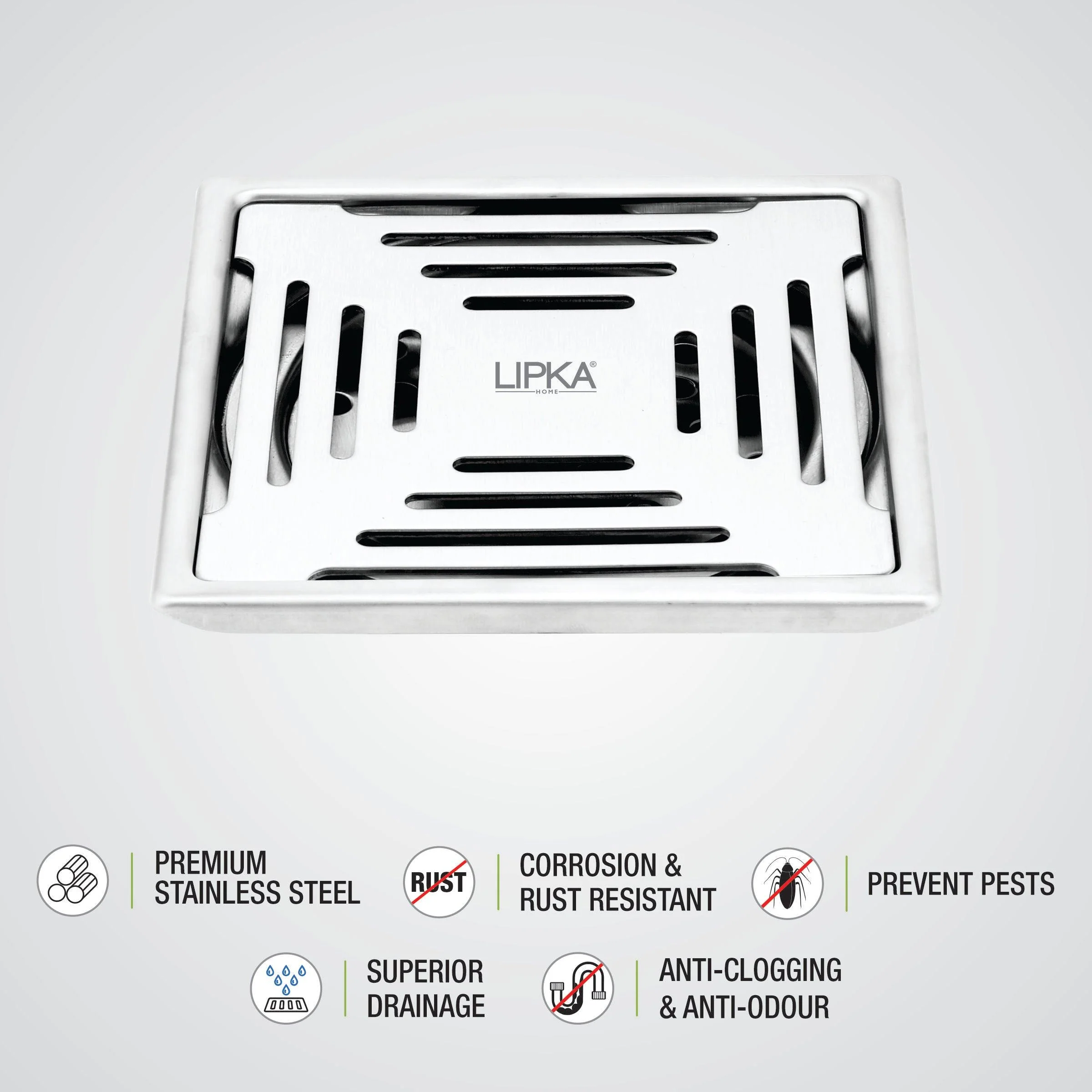 Echo Deluxe Square Floor Drain (5 X 5 Inches) - LIPKA - Image 3