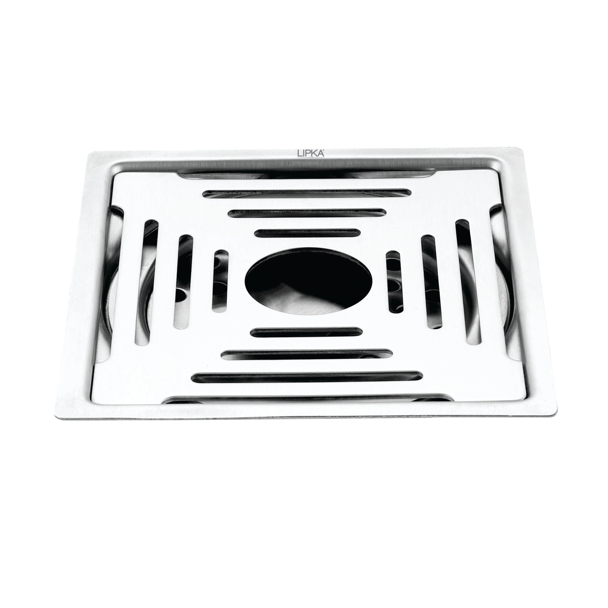 Echo Square Deluxe Flat Cut Floor Drain (6 x 6 Inches) with Hole- LIPKA