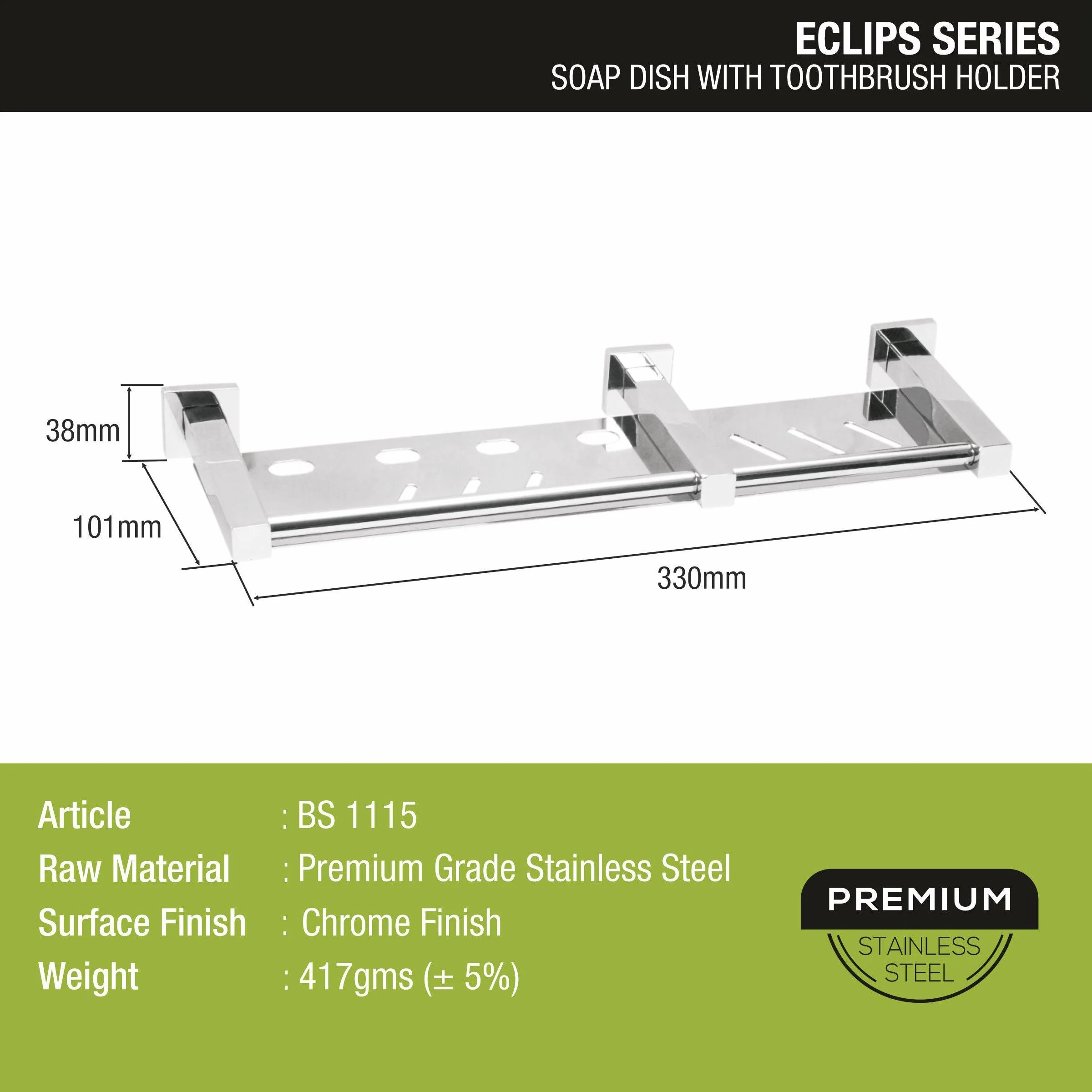 Eclipse Soap Dish with Toothbrush  Holder - LIPKA - Image 3