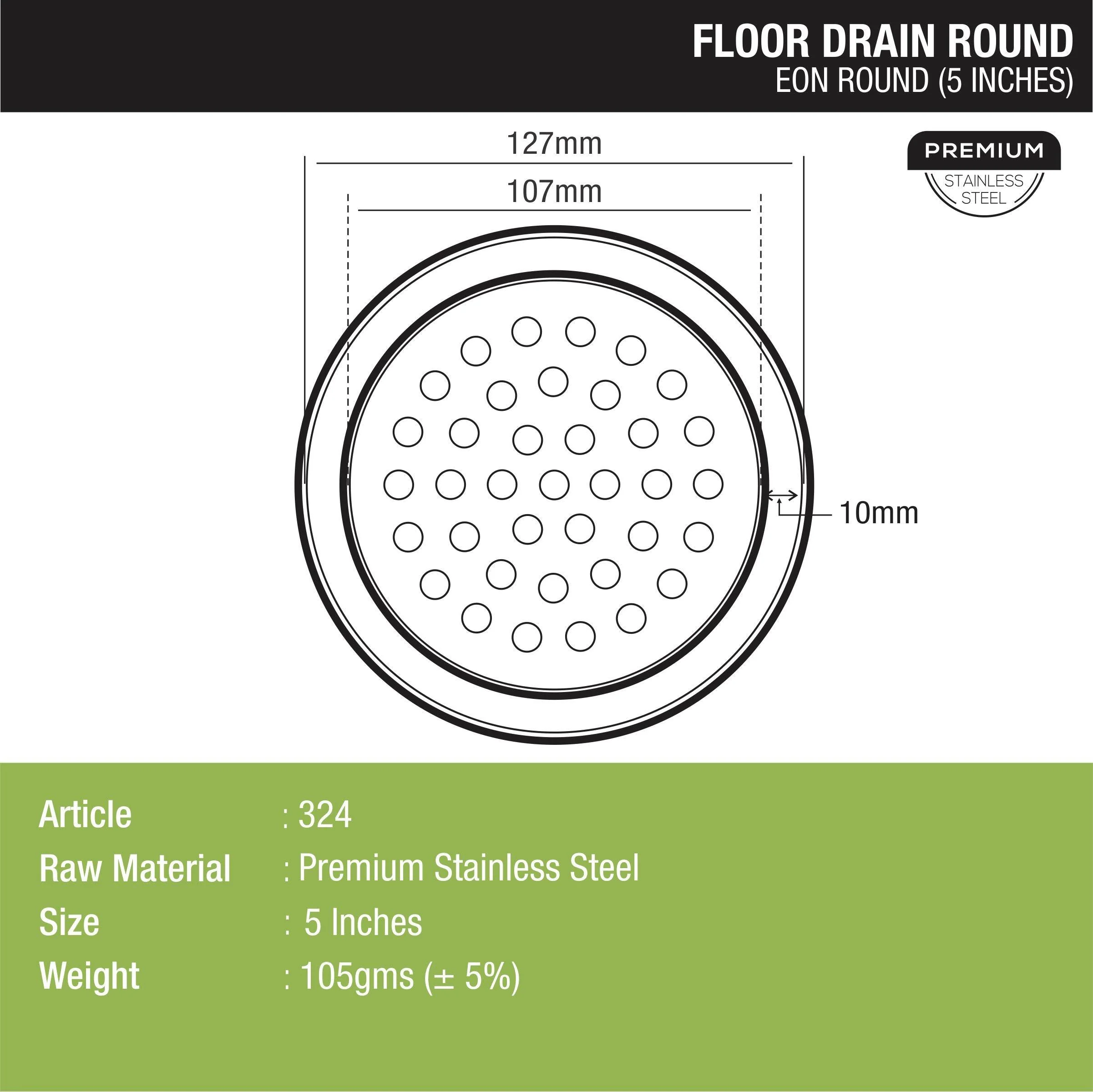 EON Round Floor Drain (5 Inches) - LIPKA - Image 2